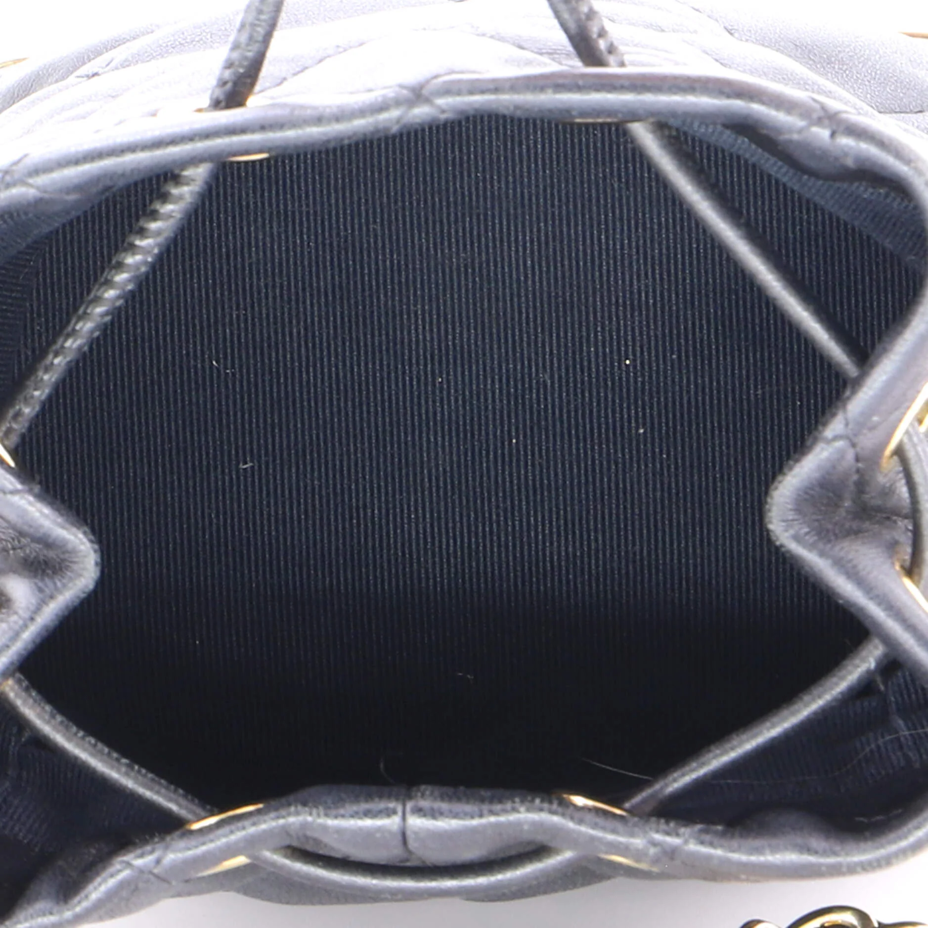 Lock Frame Bucket Bag with Chain Quilted Lambskin Small - Image 5