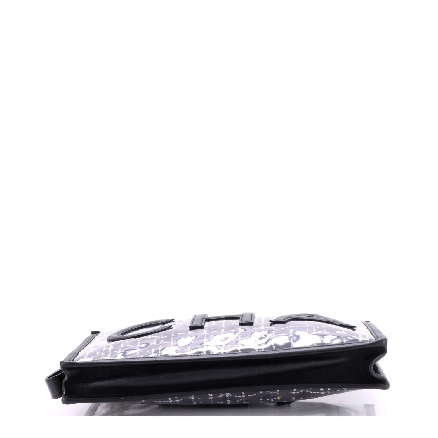 Logo Wristlet Clutch PVC Over Quilted Tweed Large - Image 5