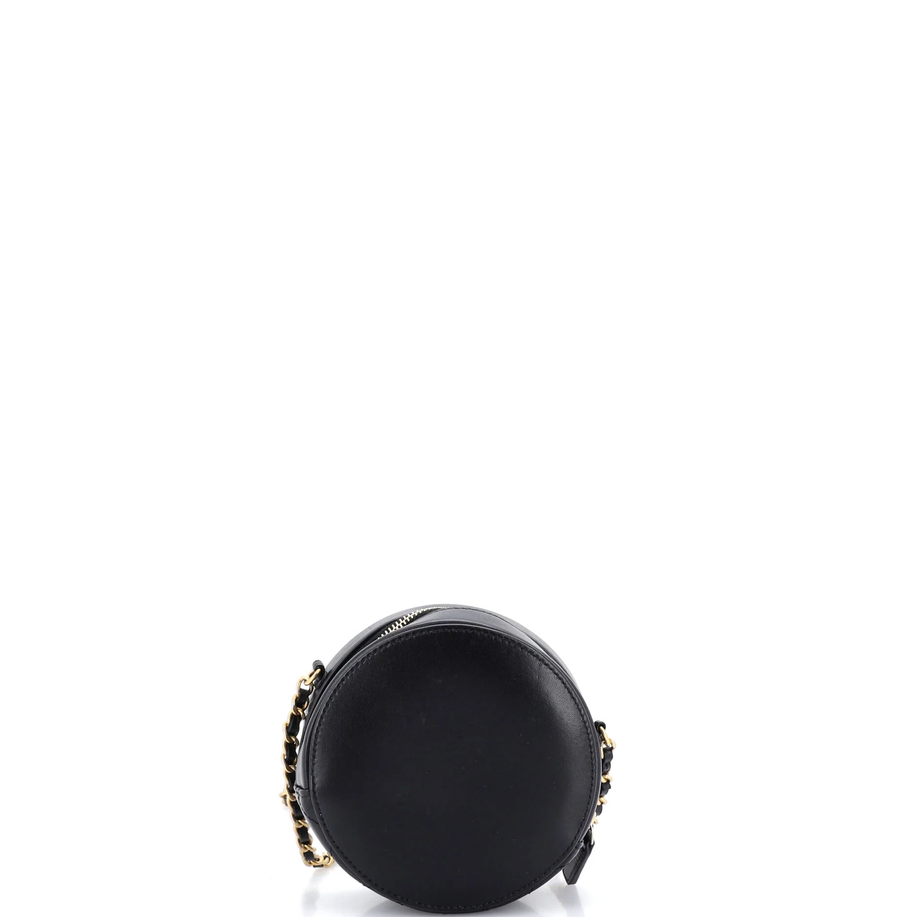 Lucky Charms Round Clutch With Chain Embellished Lambskin - Image 3