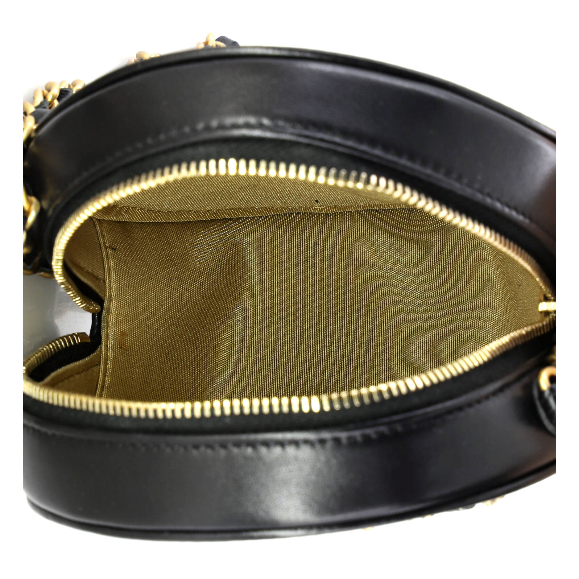 Lucky Charms Round Clutch With Chain Embellished Lambskin - Image 5