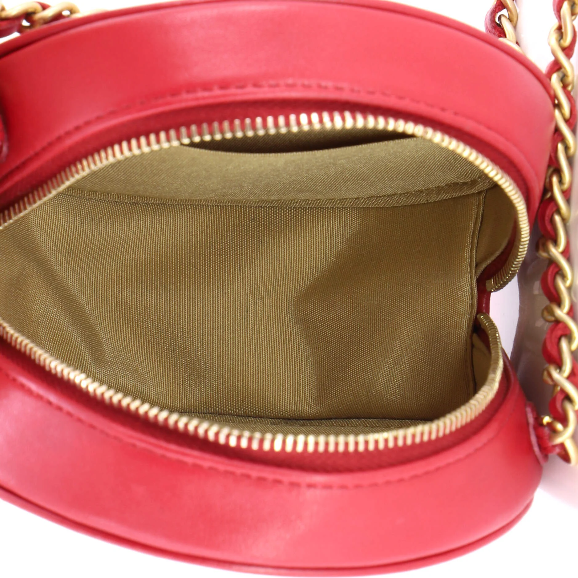 Lucky Charms Round Clutch With Chain Embellished Lambskin - Image 5