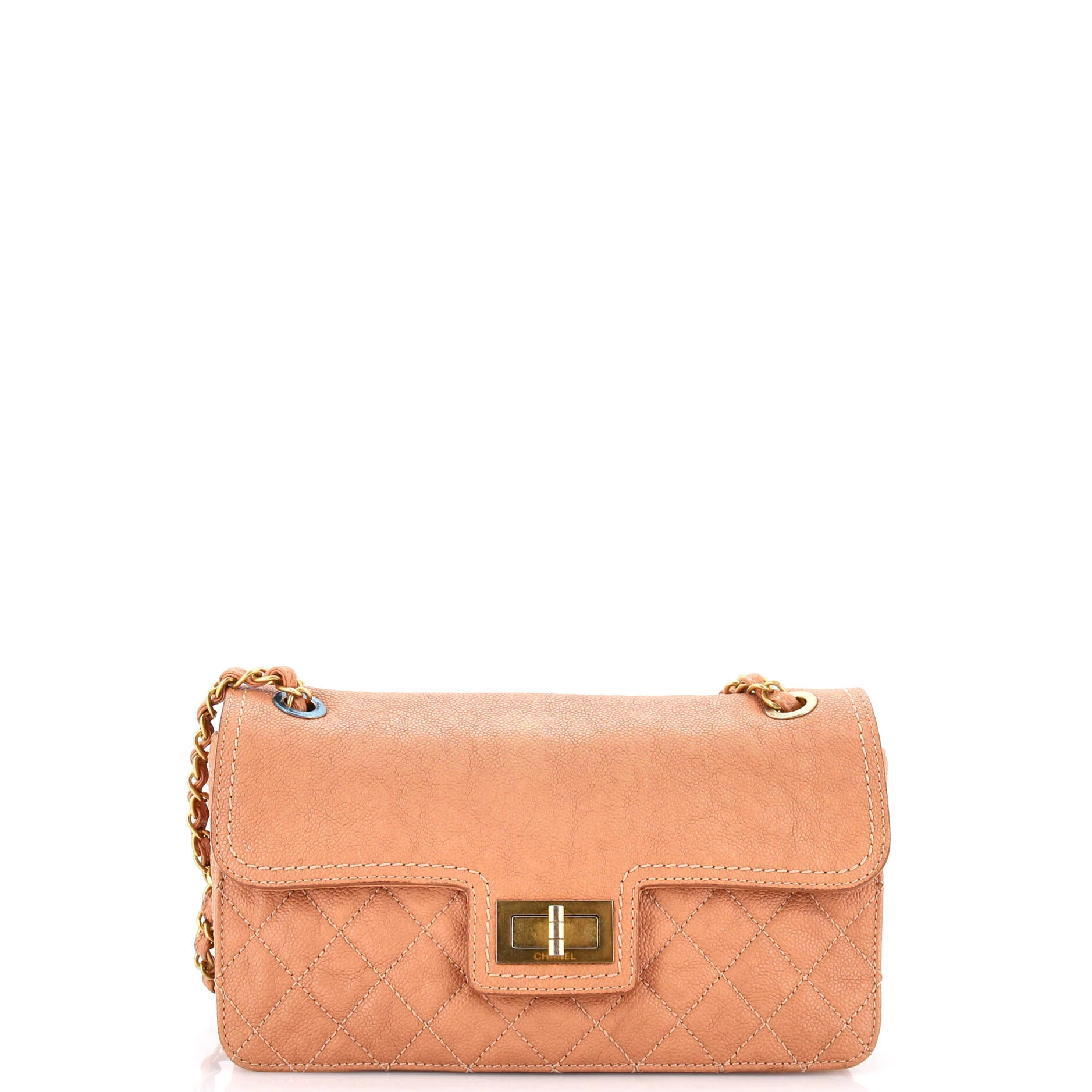 Mademoiselle Lock Flap Bag Quilted Caviar Medium