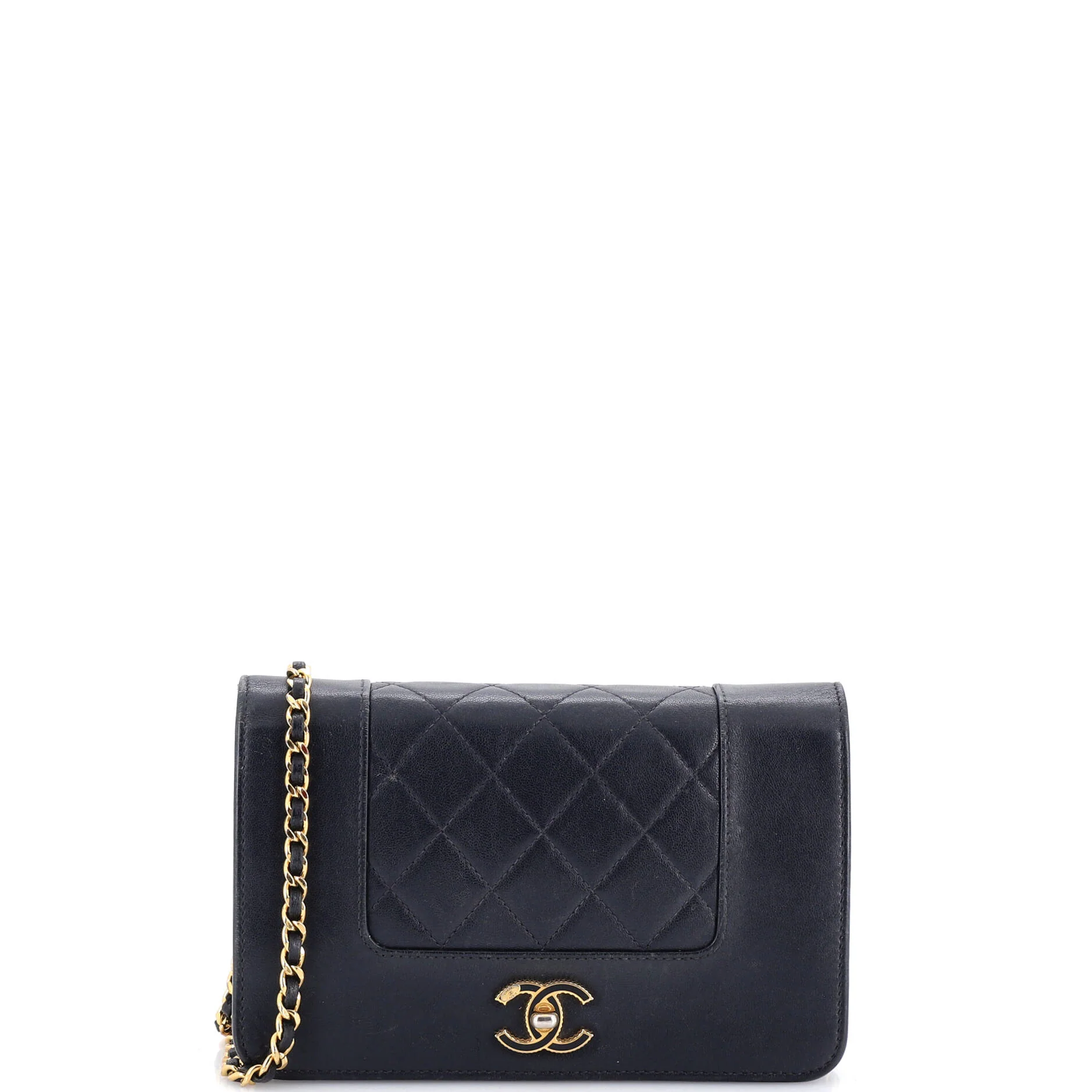 Mademoiselle Vintage Wallet on Chain Quilted Sheepskin