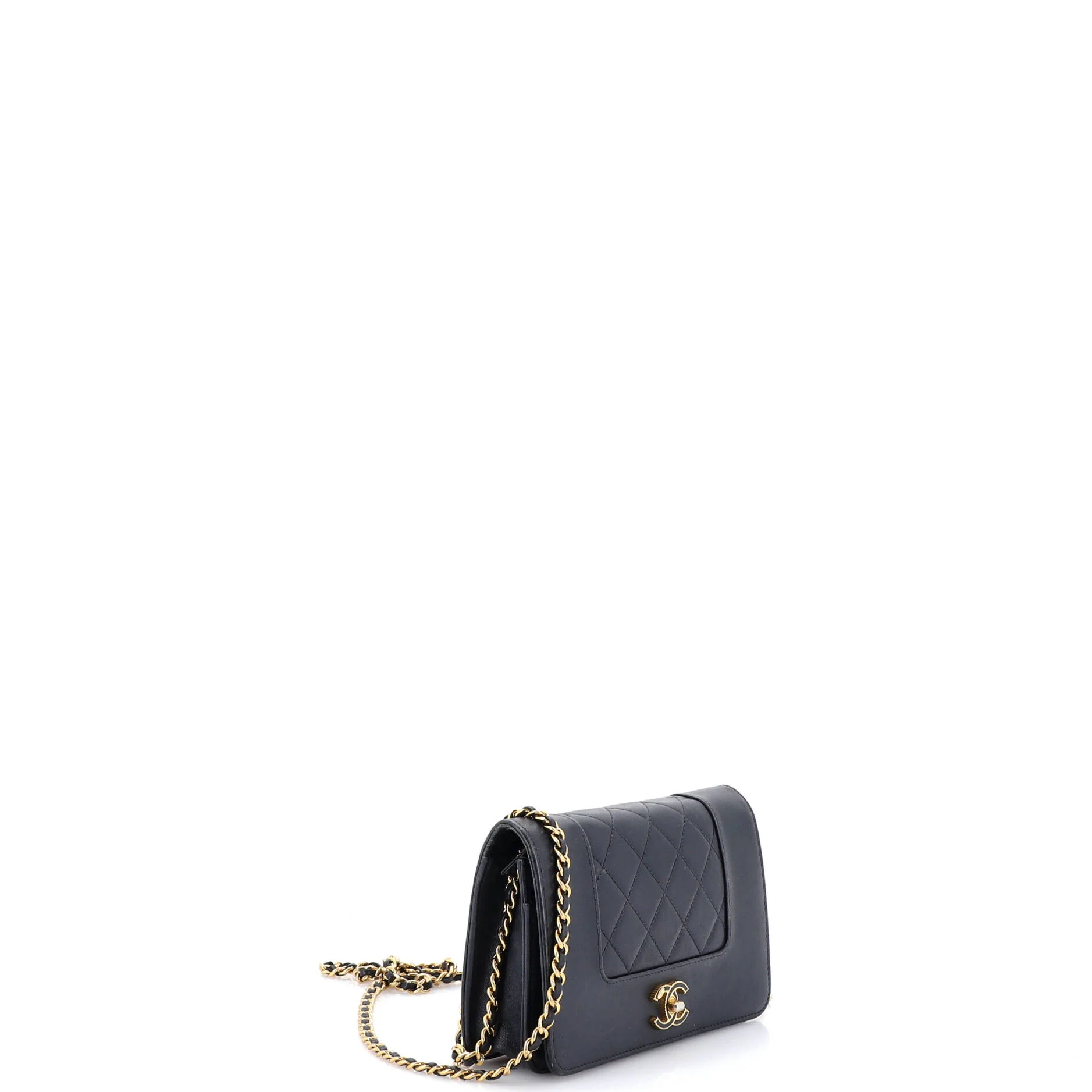 Mademoiselle Vintage Wallet on Chain Quilted Sheepskin - Image 2