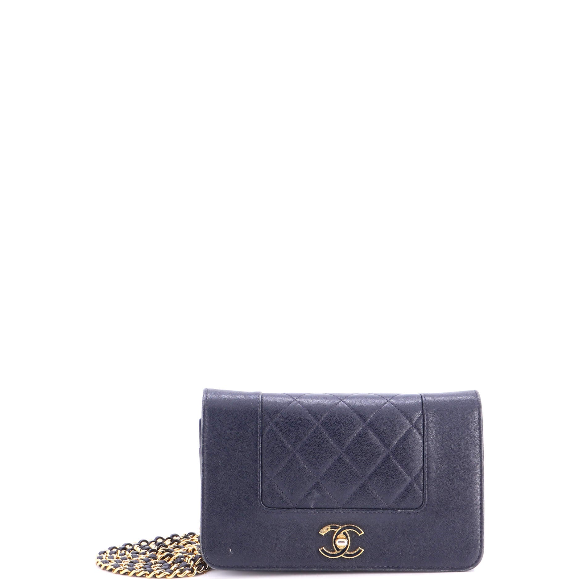 Mademoiselle Vintage Wallet on Chain Quilted Sheepskin