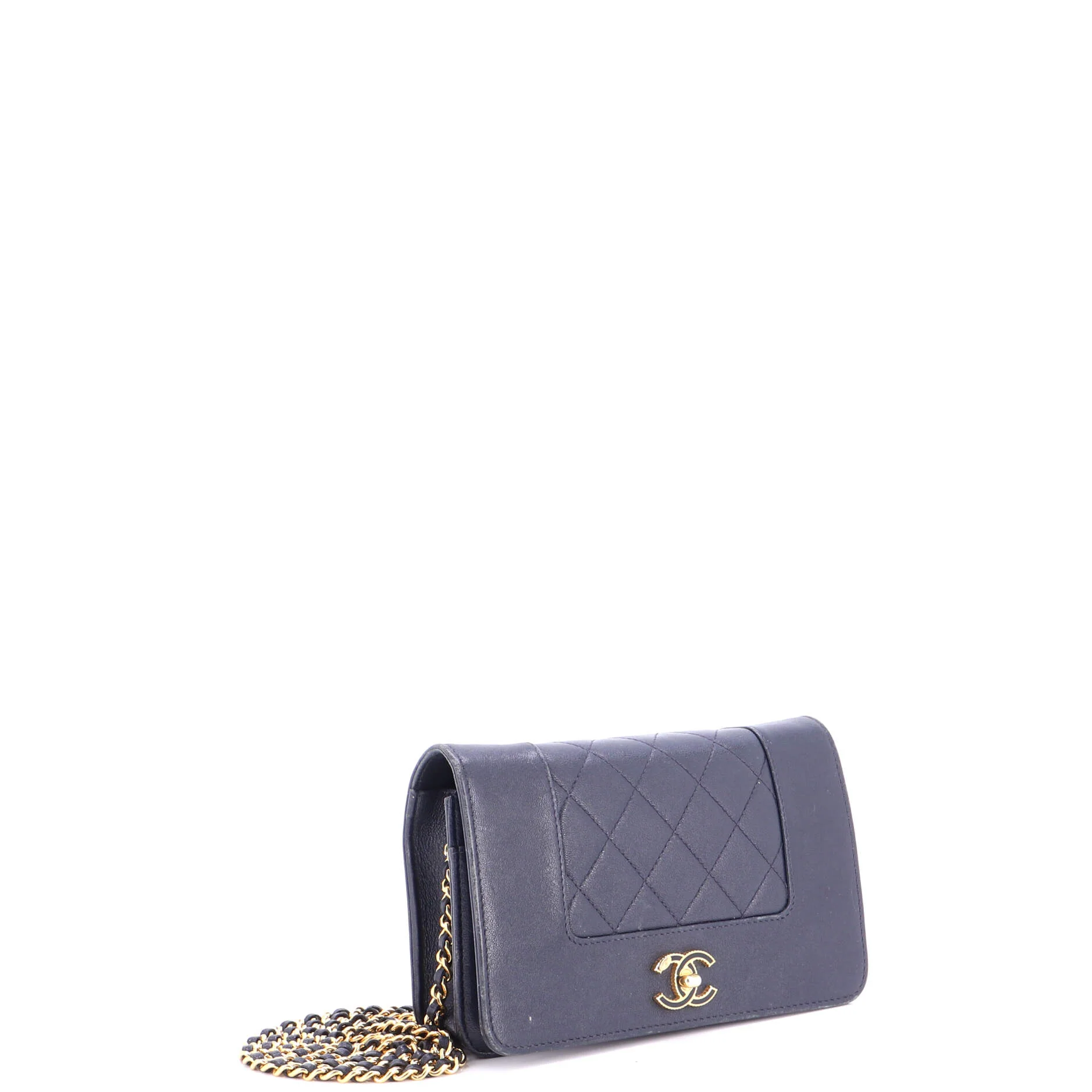 Mademoiselle Vintage Wallet on Chain Quilted Sheepskin - Image 2