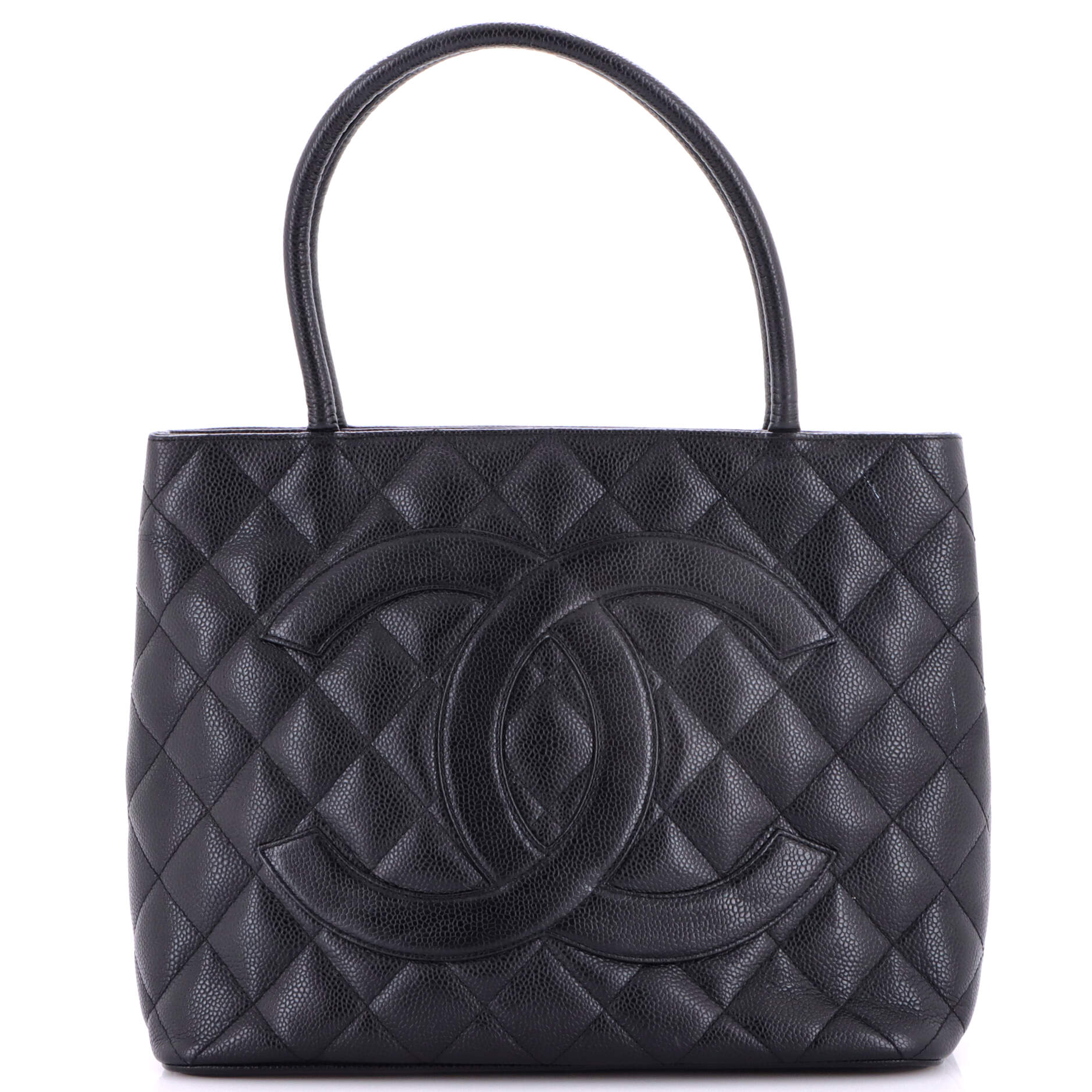 Medallion Tote Quilted Caviar
