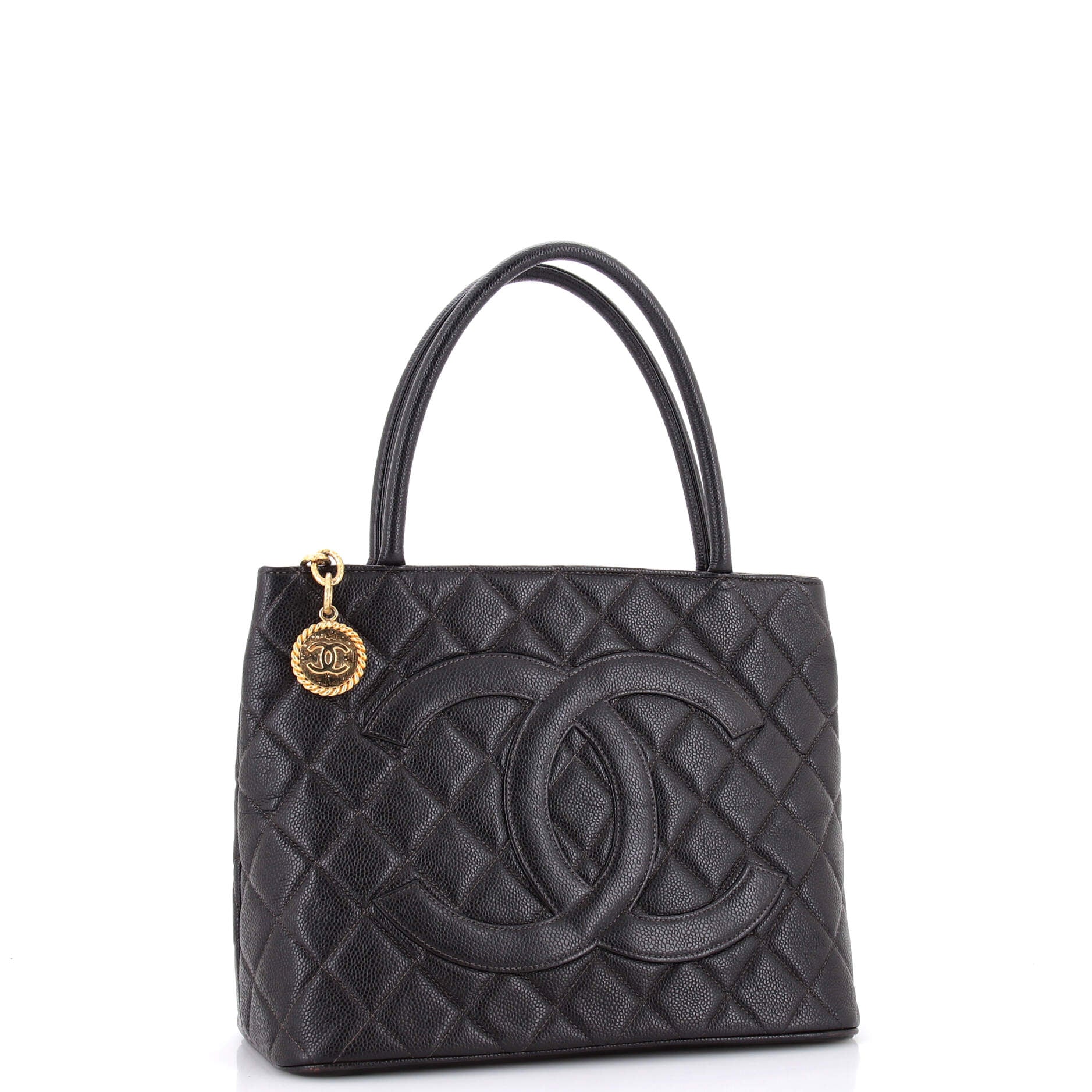 Medallion Tote Quilted Caviar - Image 2