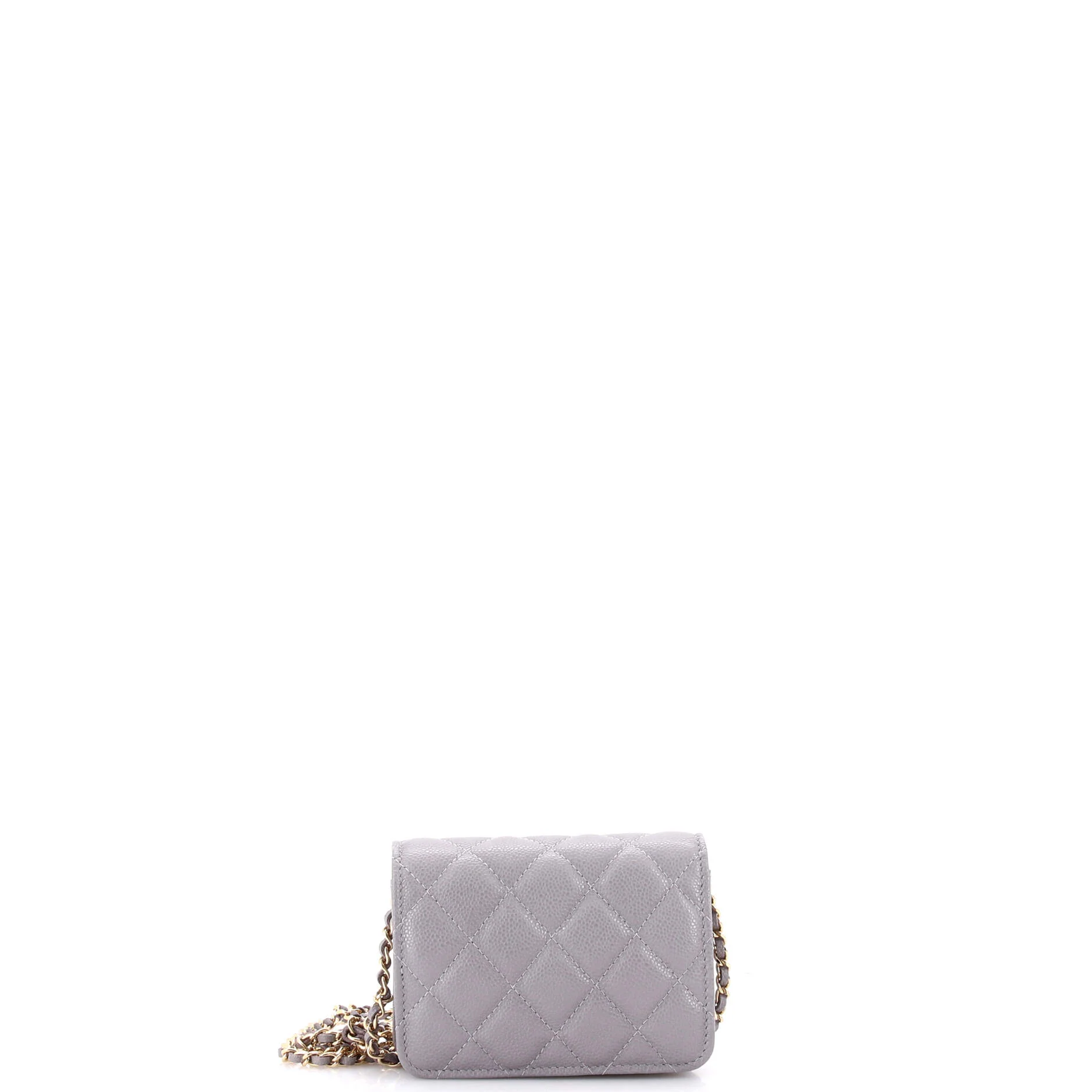 Miss Coco Strap Flap Clutch with Chain Quilted Caviar Mini - Image 4