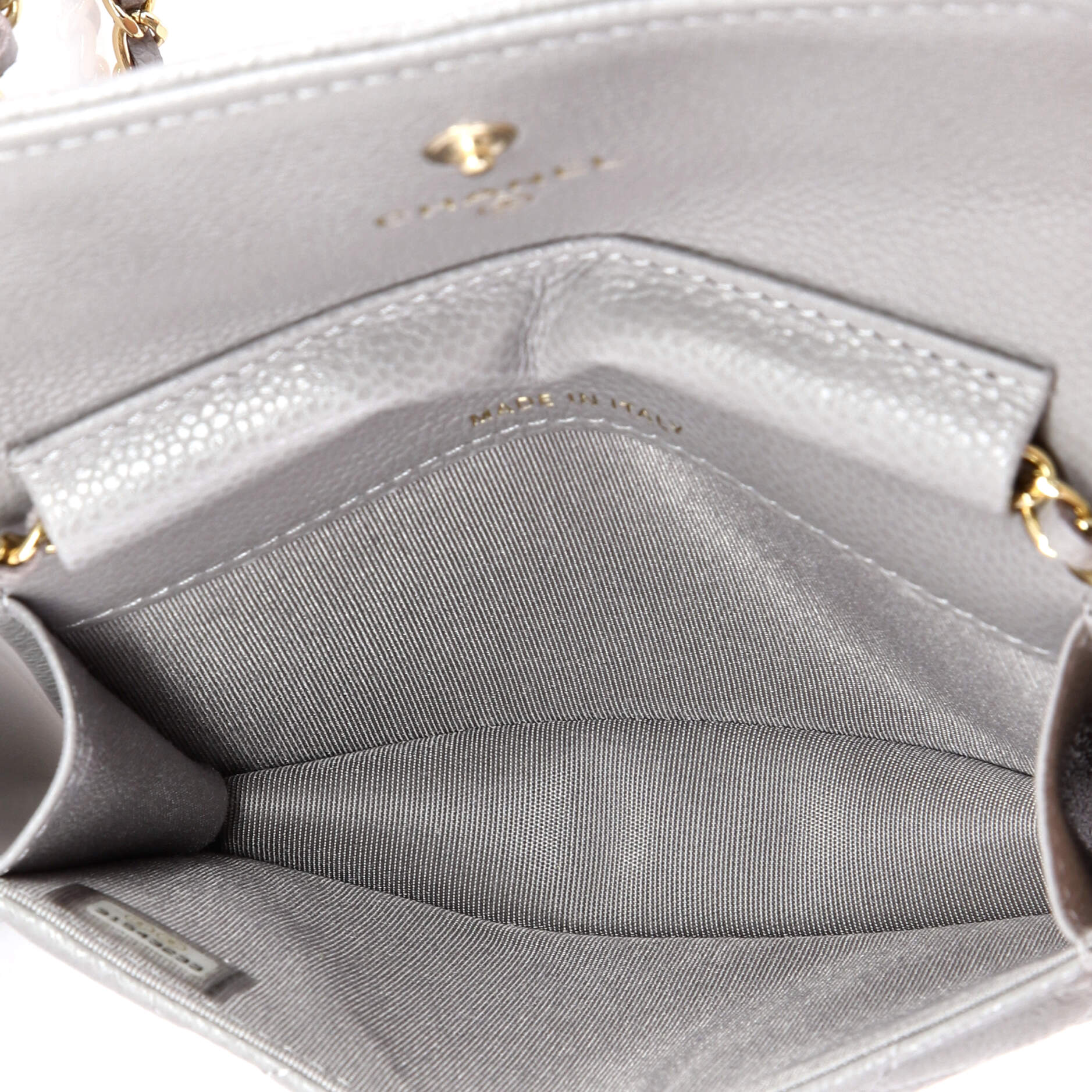 Miss Coco Strap Flap Clutch with Chain Quilted Caviar Mini - Image 6