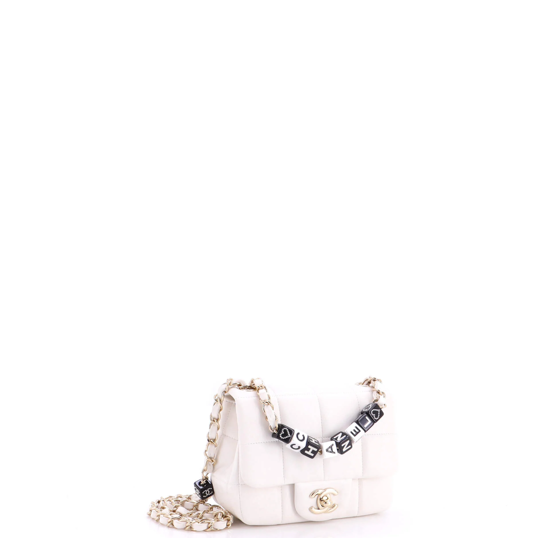 Monacoco Logo Blocks Square Flap Bag Quilted Lambskin with Resin Mini - Image 2