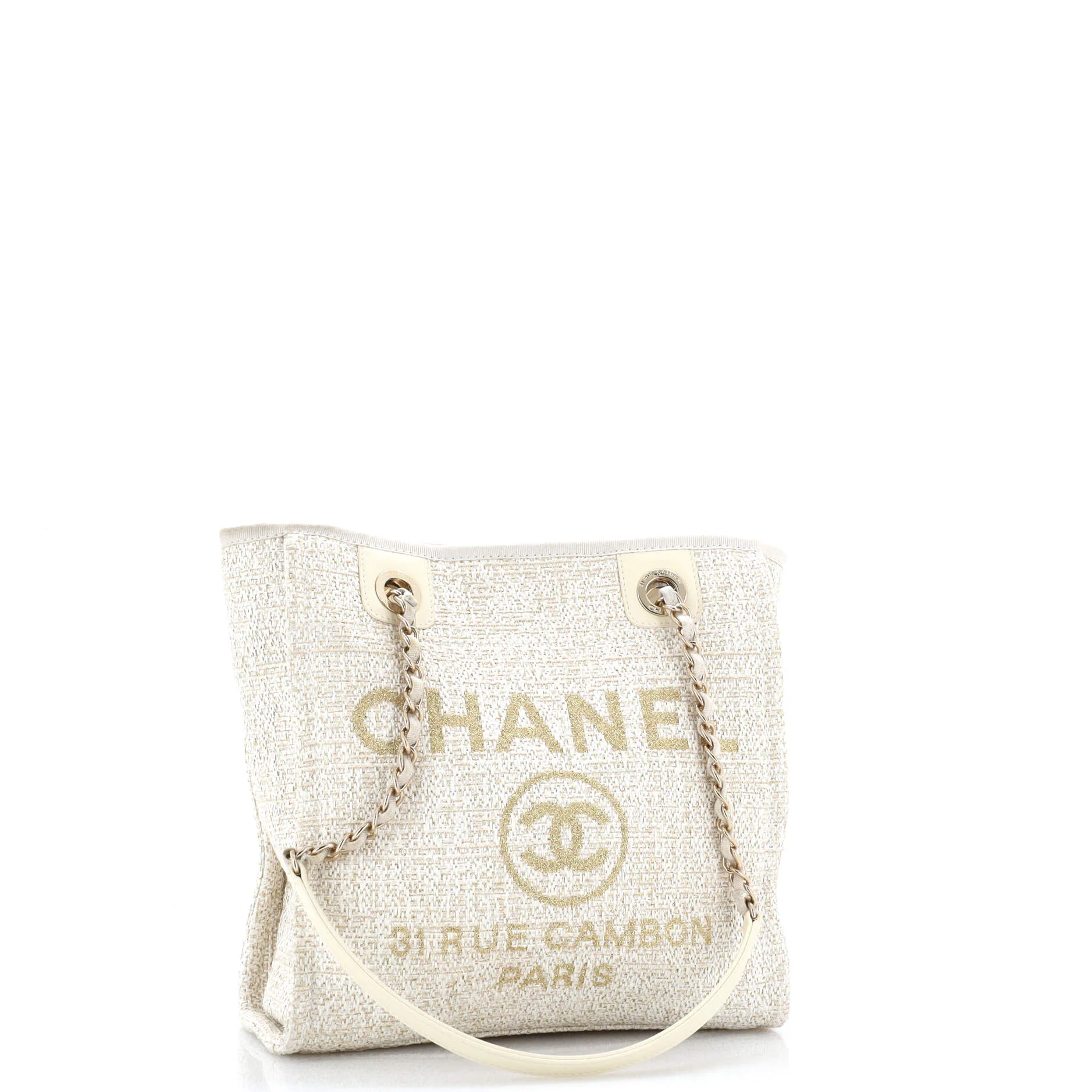 North South Deauville Tote Raffia with Glitter Detail Small - Image 2