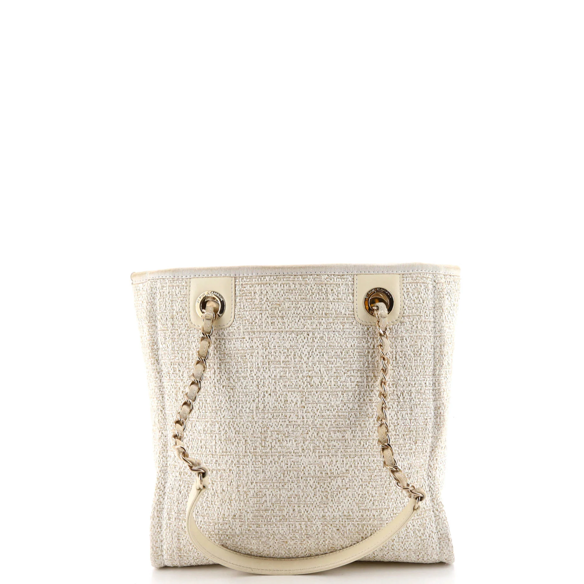 North South Deauville Tote Raffia with Glitter Detail Small - Image 3