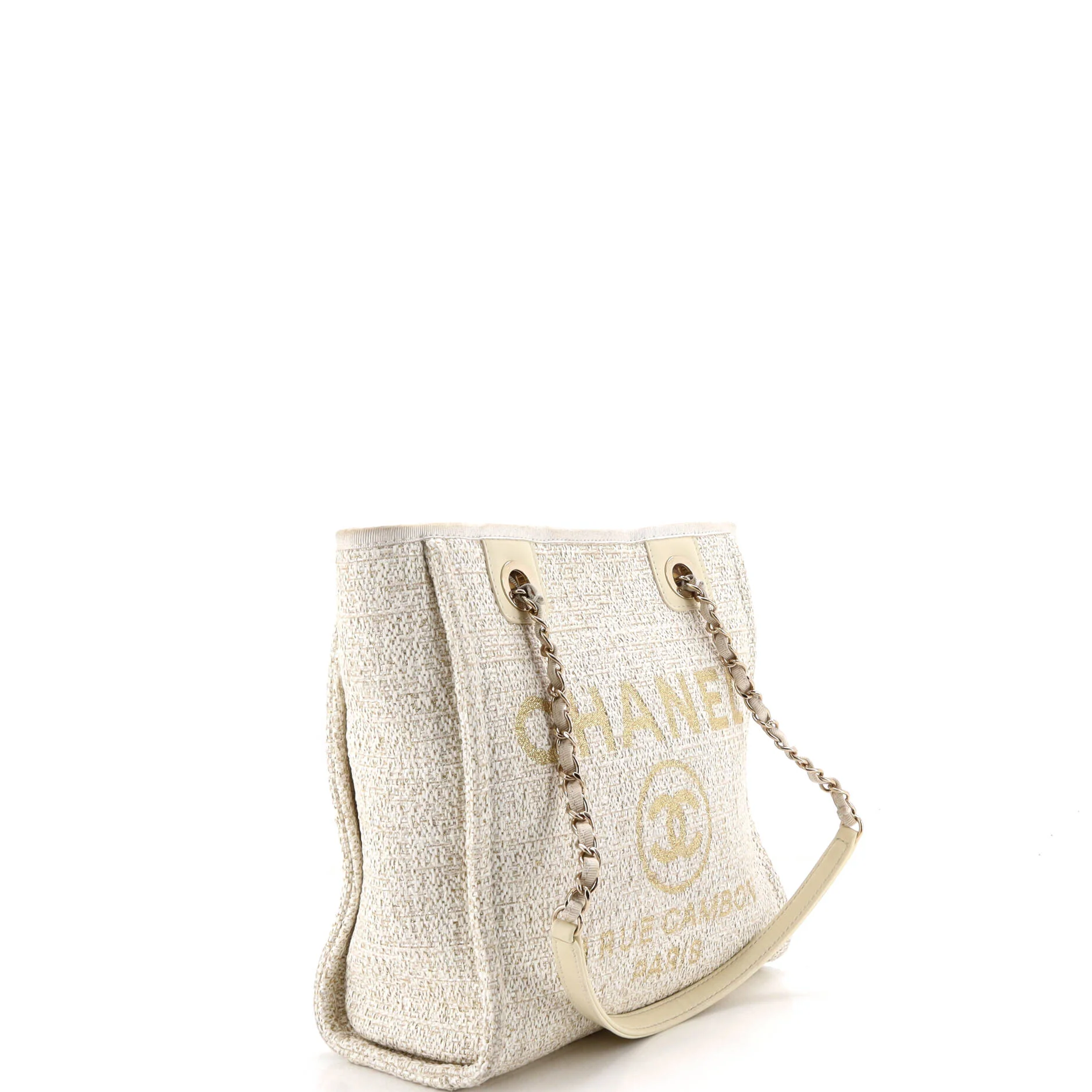 North South Deauville Tote Raffia with Glitter Detail Small - Image 3