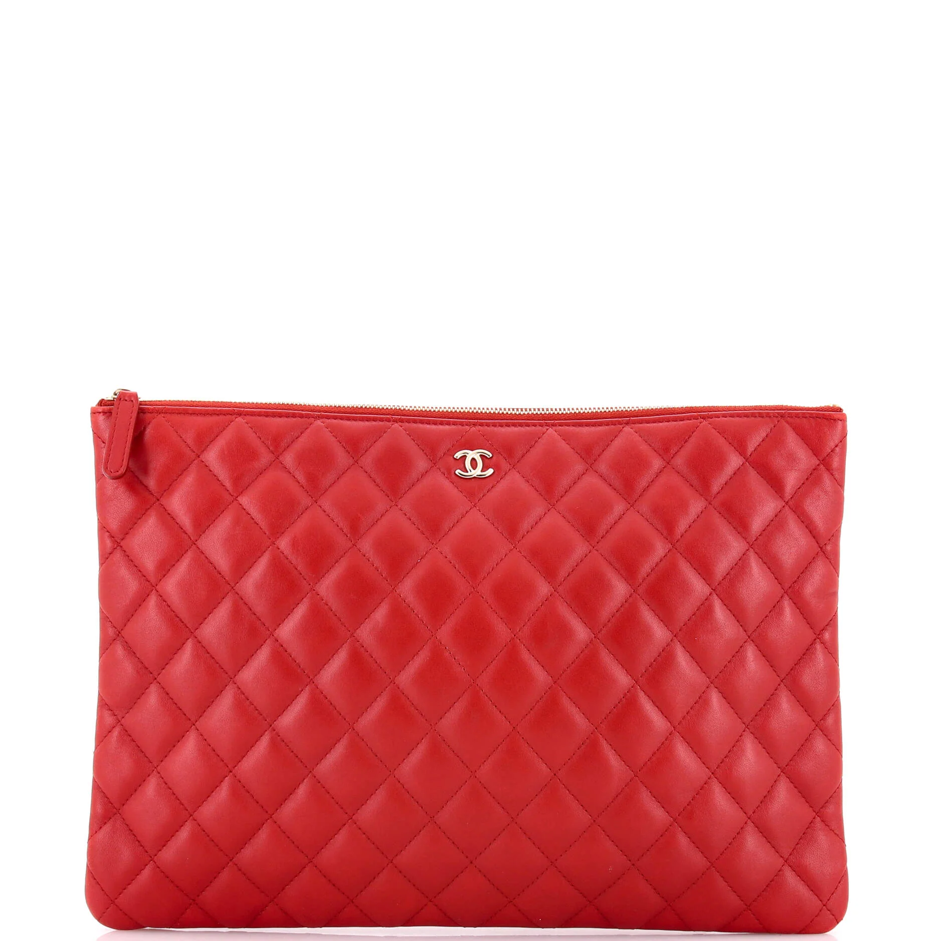 O Case Clutch Quilted Lambskin Large