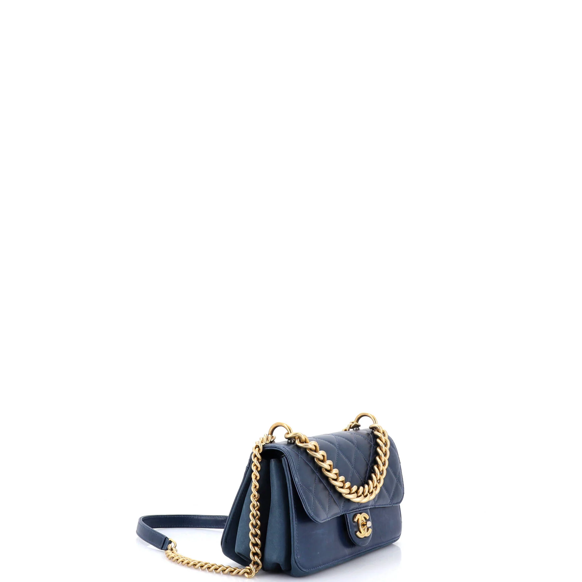 Paris-Cosmopolite Straight Lined Flap Bag Quilted Aged Calfskin Small - Image 2