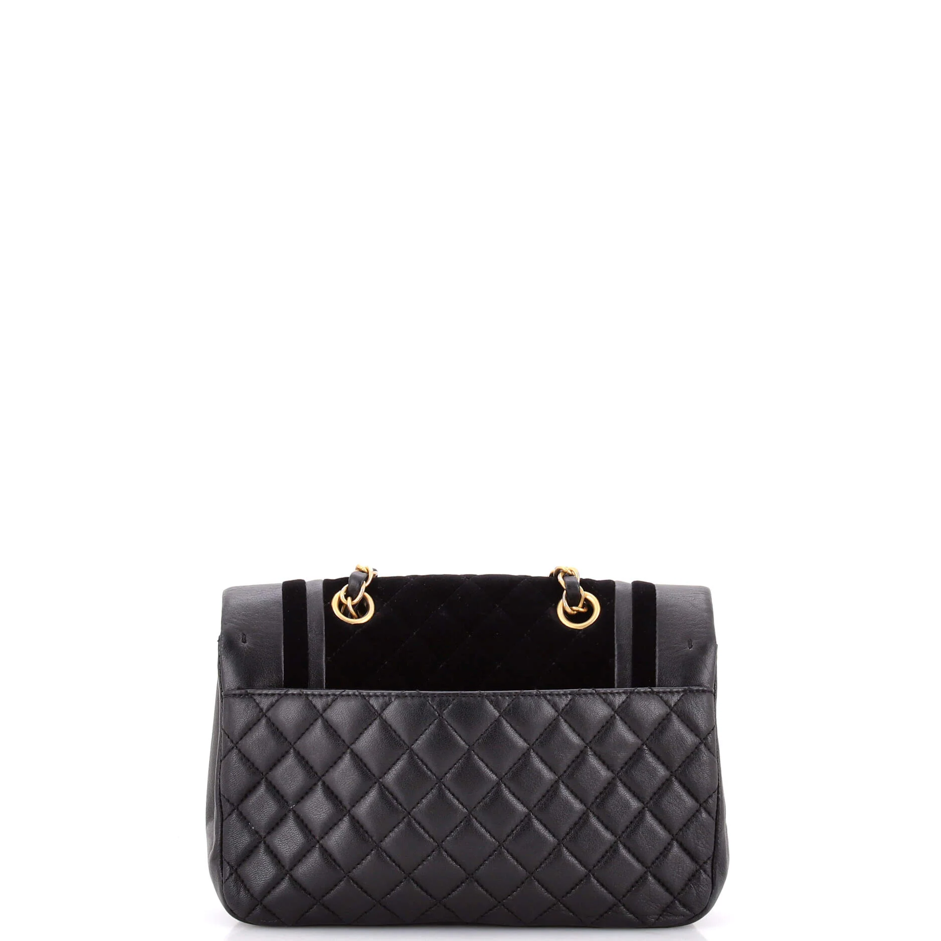 Paris-Cosmopolite Textured CC Flap Bag Lambskin and Quilted Velvet Small - Image 3