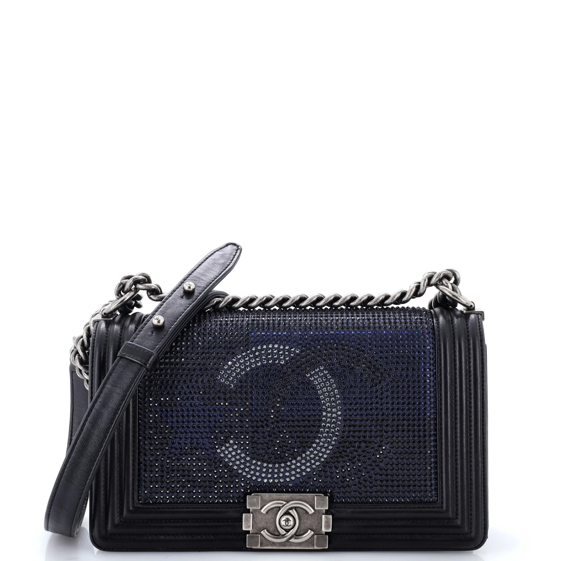 Paris-Dallas Boy Flap Bag Limited Edition Metallized Strass Old Medium