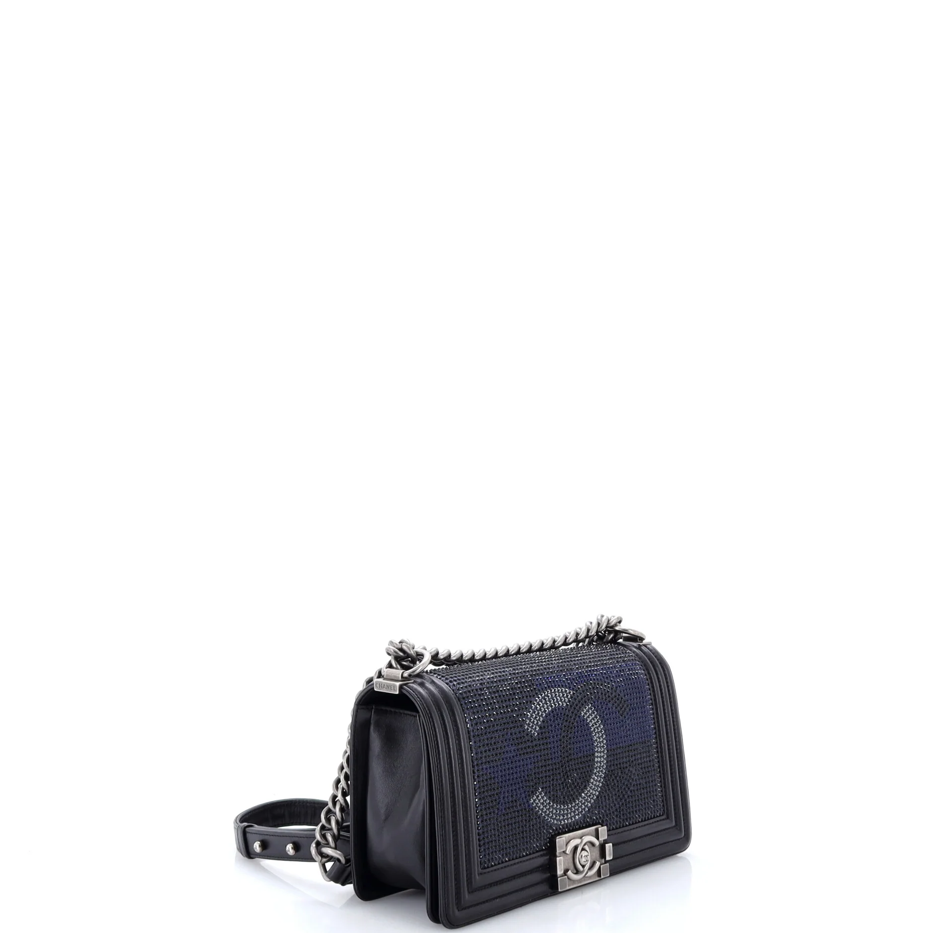 Paris-Dallas Boy Flap Bag Limited Edition Metallized Strass Old Medium - Image 2
