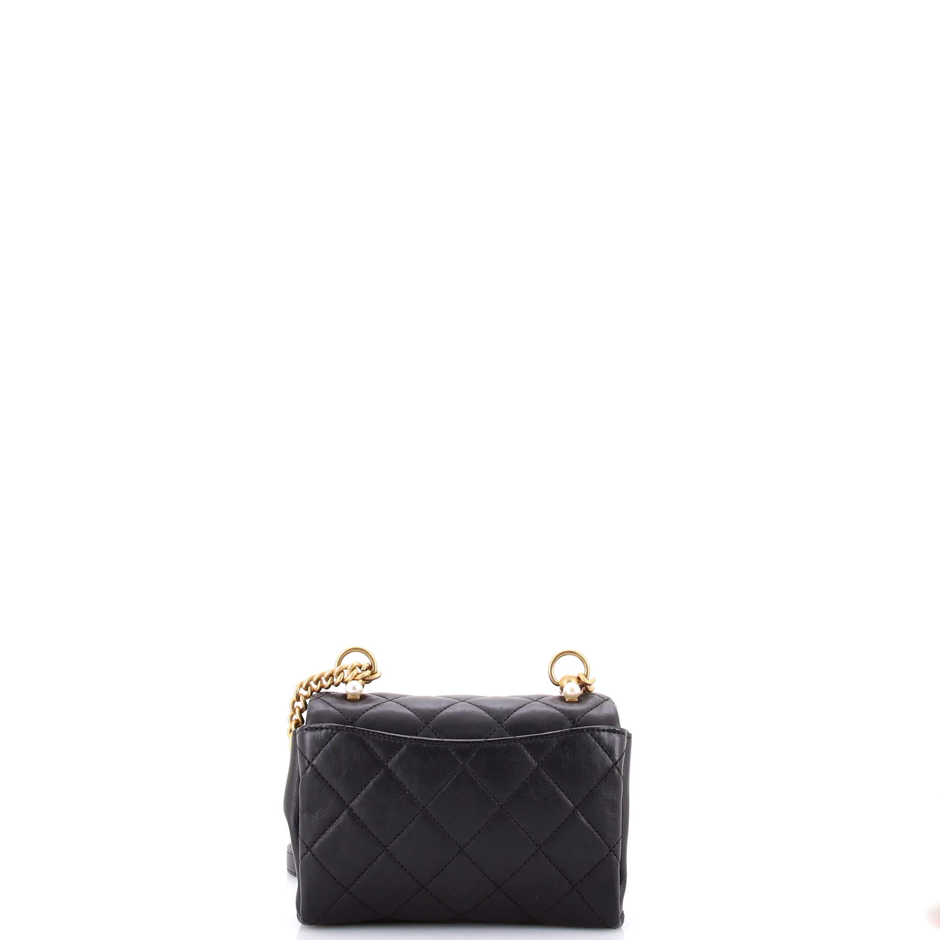 Pearl CC Accordion Flap Bag Quilted Calfskin Mini - Image 3