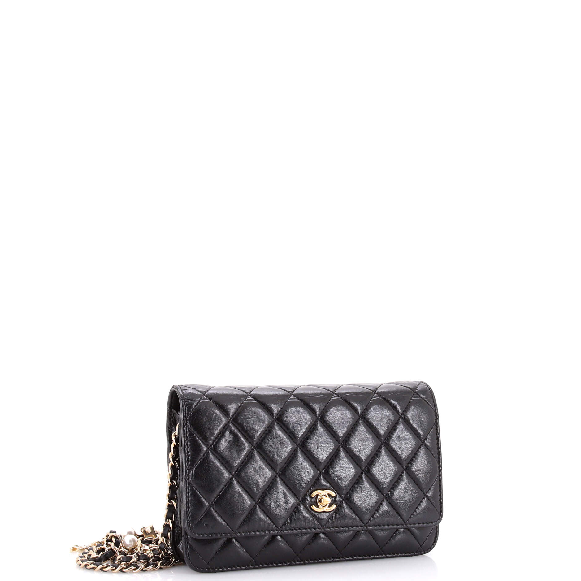 Pearl Charm Wallet on Chain Quilted Glazed Calfskin - Image 2