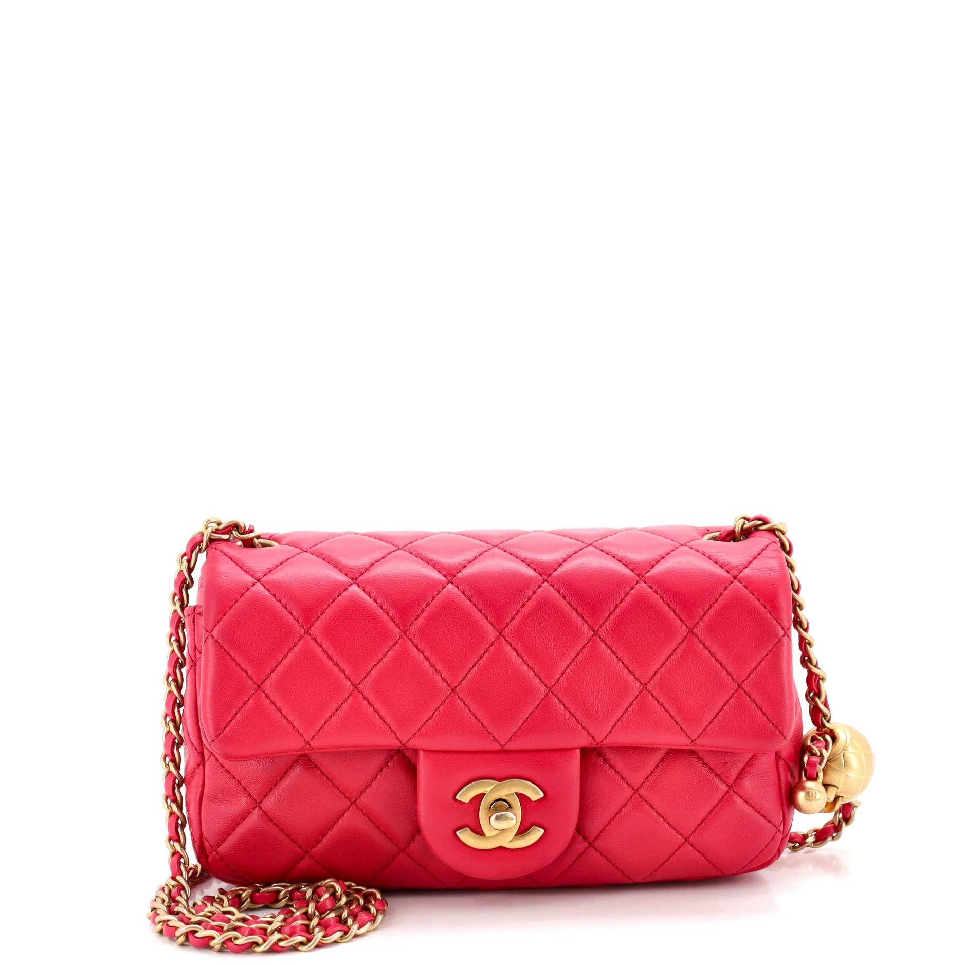 Pearl Crush Flap Bag Quilted Lambskin Mini