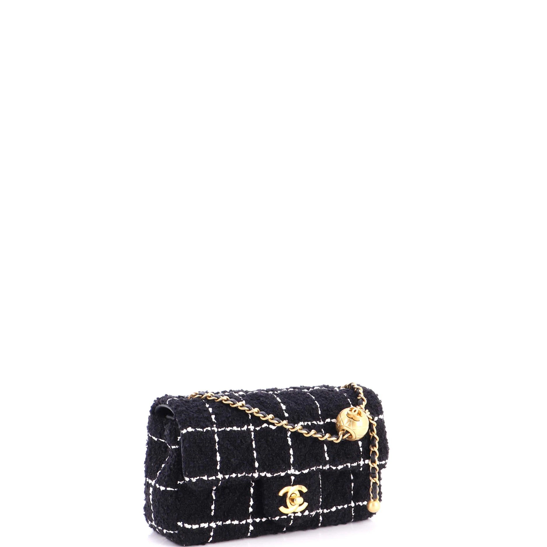 Pearl Crush Flap Bag Quilted Tweed Mini - Image 3