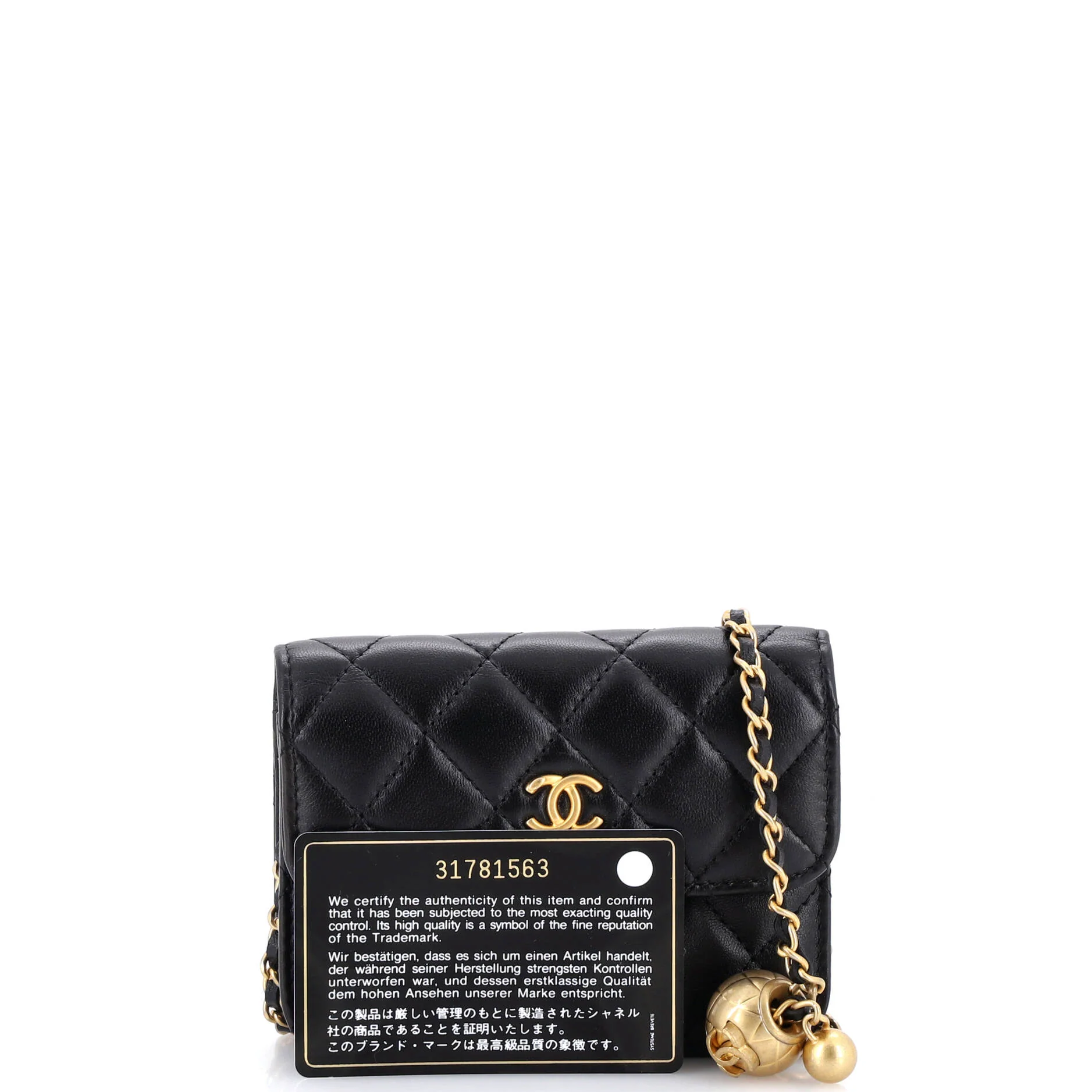 Pearl Crush Flap Clutch with Chain Quilted Lambskin Mini - Image 2
