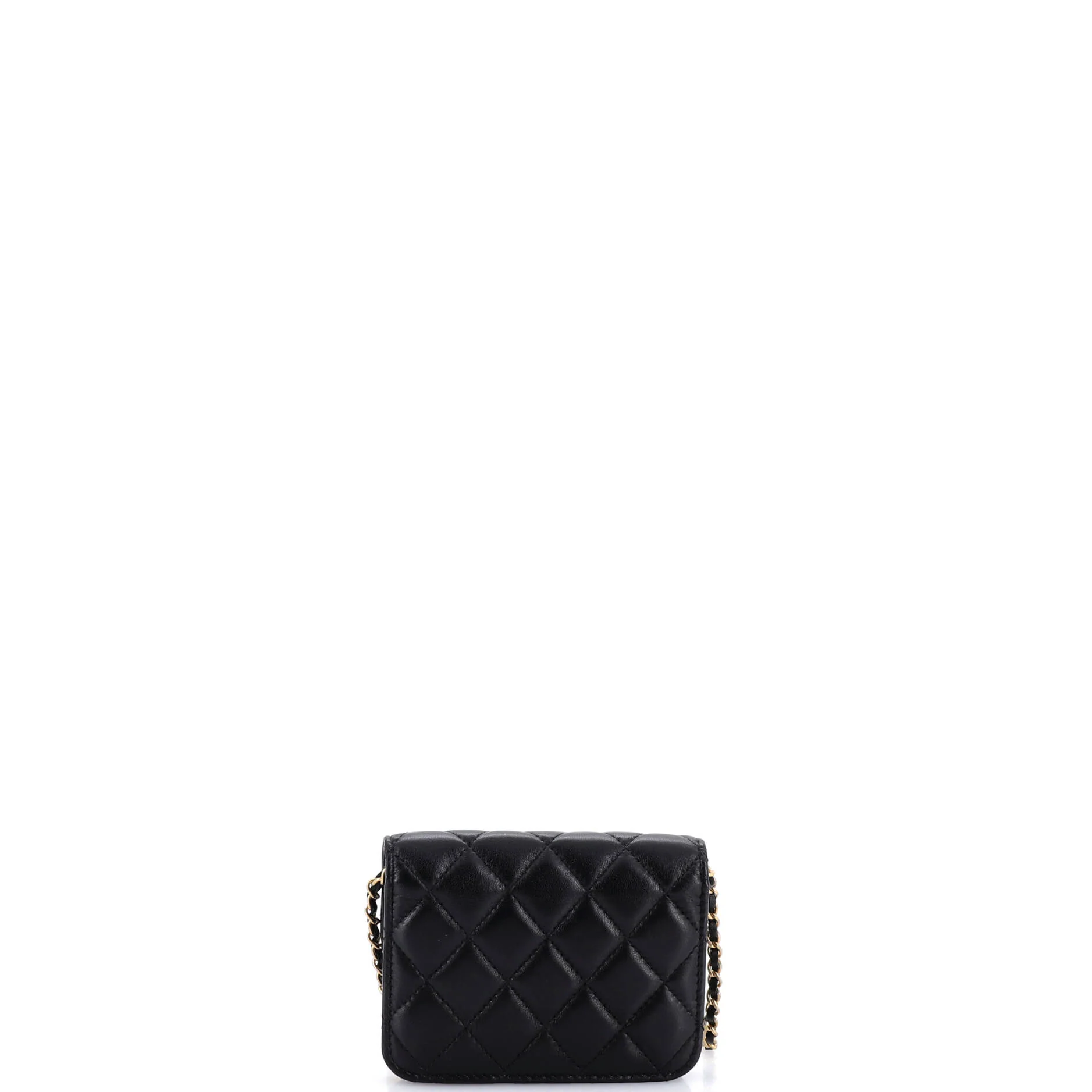 Pearl Crush Flap Clutch with Chain Quilted Lambskin Mini - Image 4