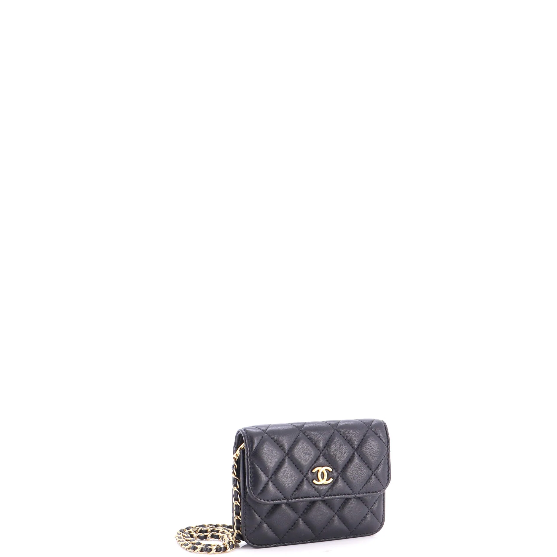 Pearl Crush Flap Clutch with Chain Quilted Lambskin Mini - Image 3