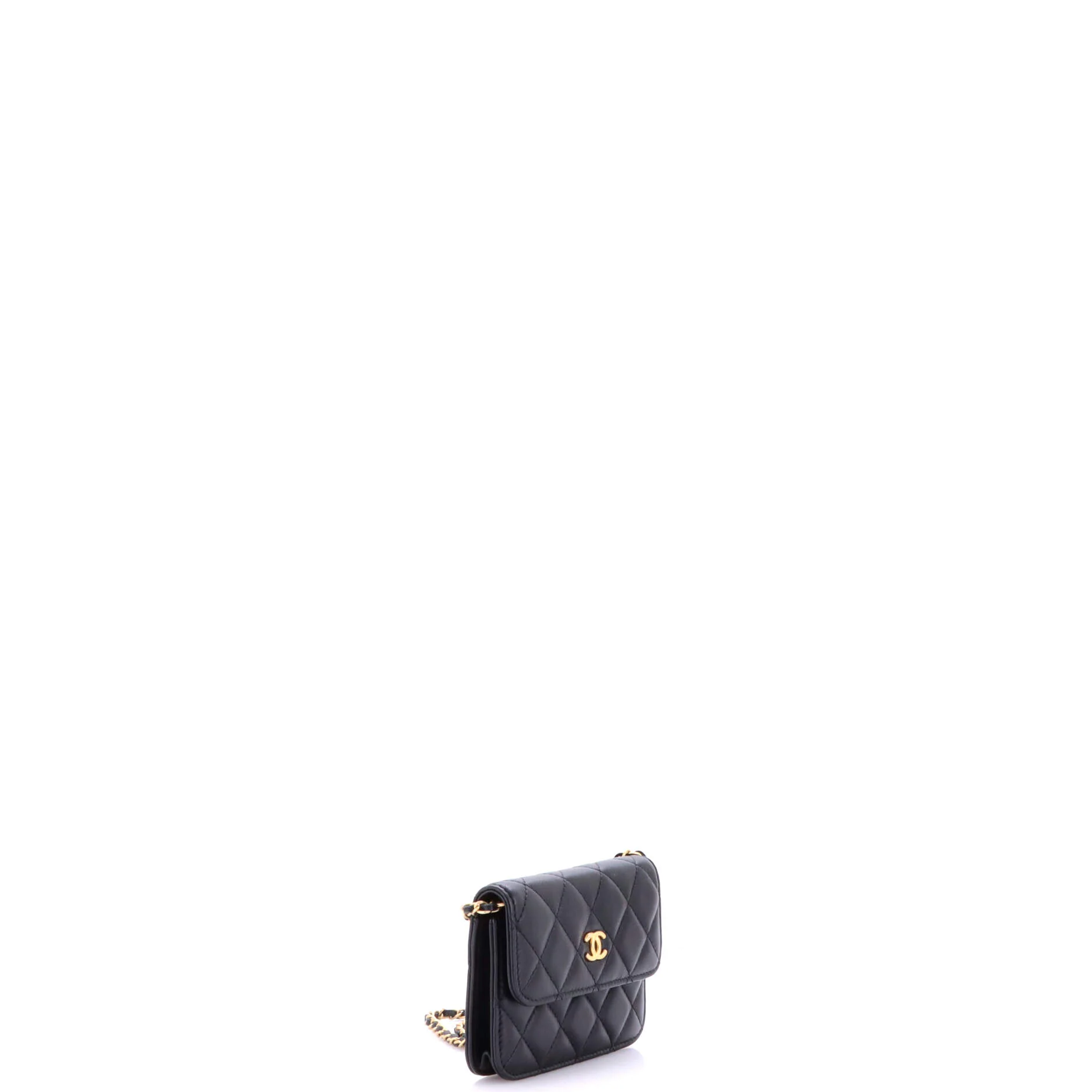 Pearl Crush Flap Clutch with Chain Quilted Lambskin Mini - Image 2