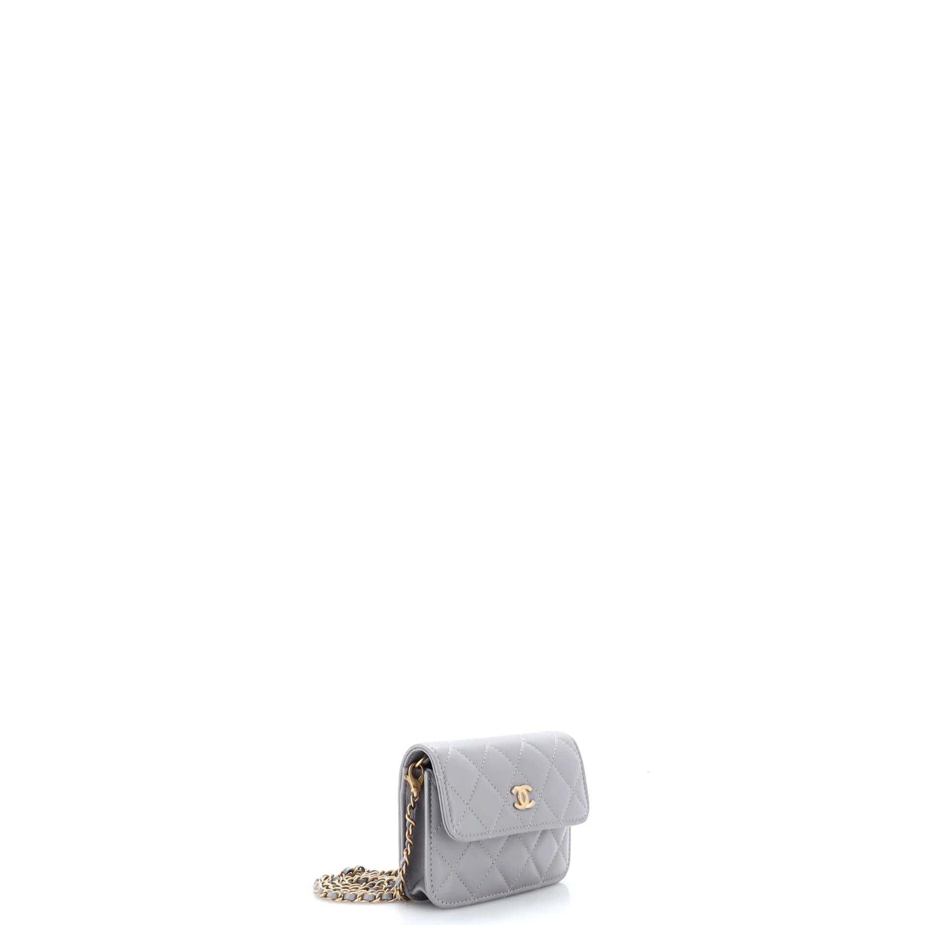 Pearl Crush Flap Clutch with Chain Quilted Lambskin Mini - Image 2