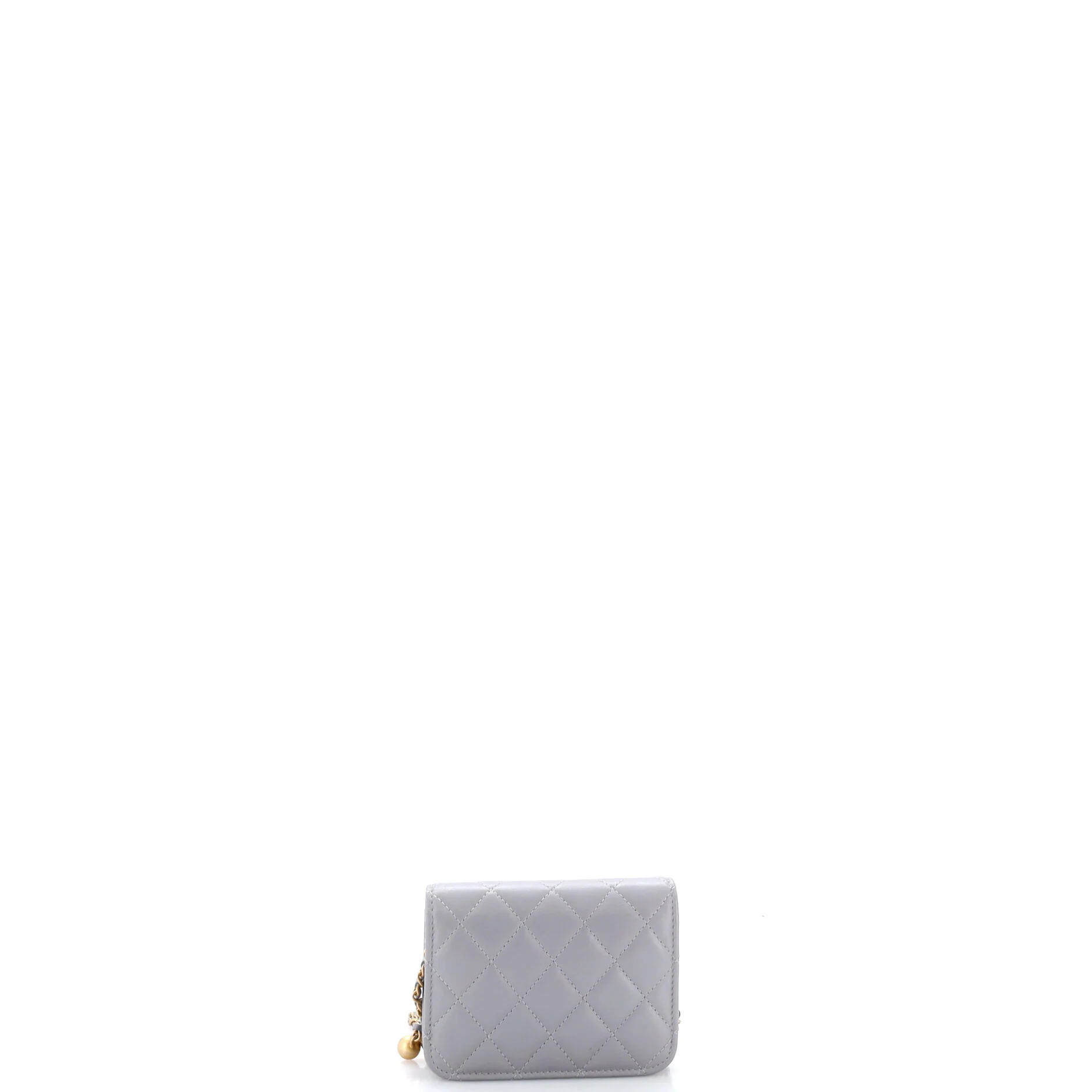 Pearl Crush Flap Clutch with Chain Quilted Lambskin Mini - Image 3