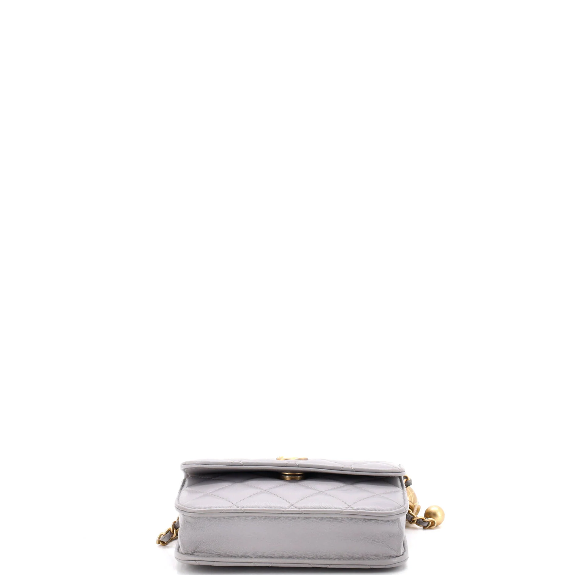 Pearl Crush Flap Clutch with Chain Quilted Lambskin Mini - Image 4
