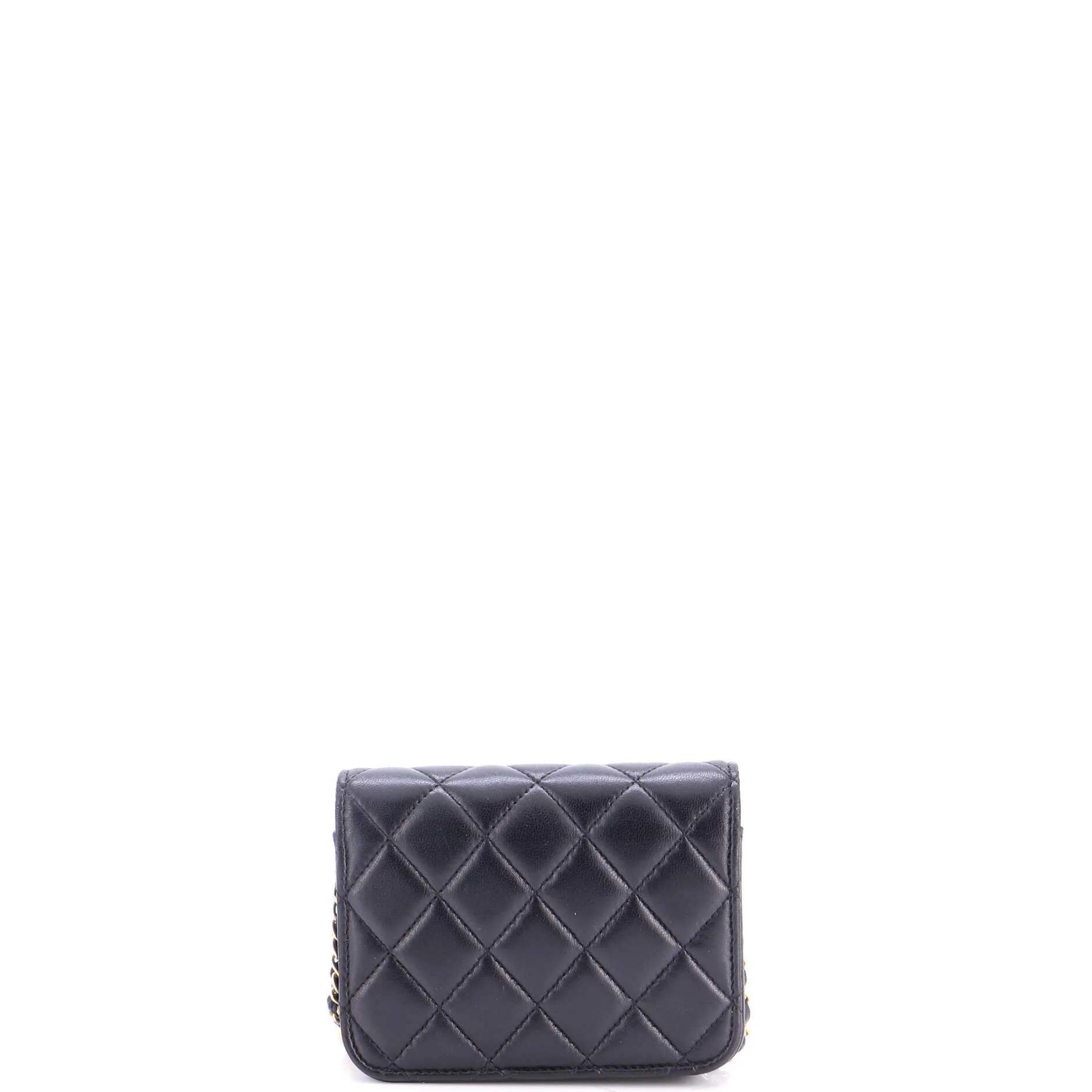 Pearl Crush Flap Clutch with Chain Quilted Lambskin Mini - Image 3