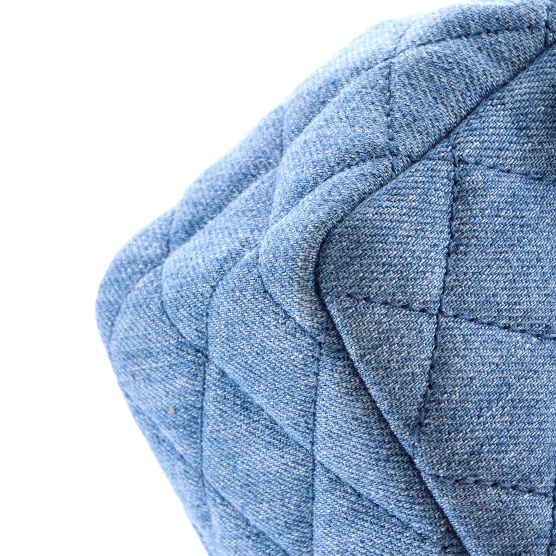 Pearl Crush Square Flap Bag Quilted Denim Mini - Image 6