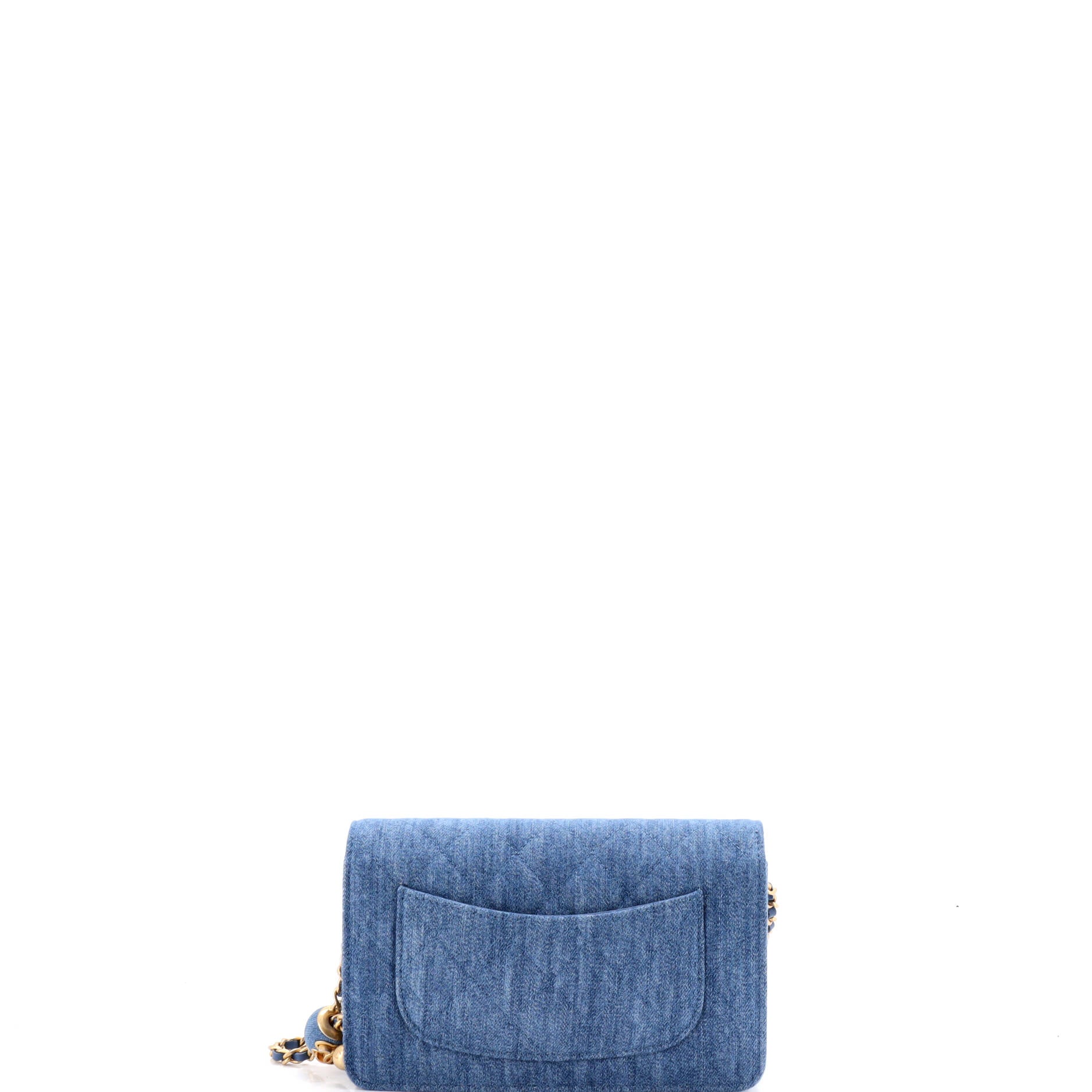 Pearl Crush Wallet on Chain Quilted Denim - Image 3