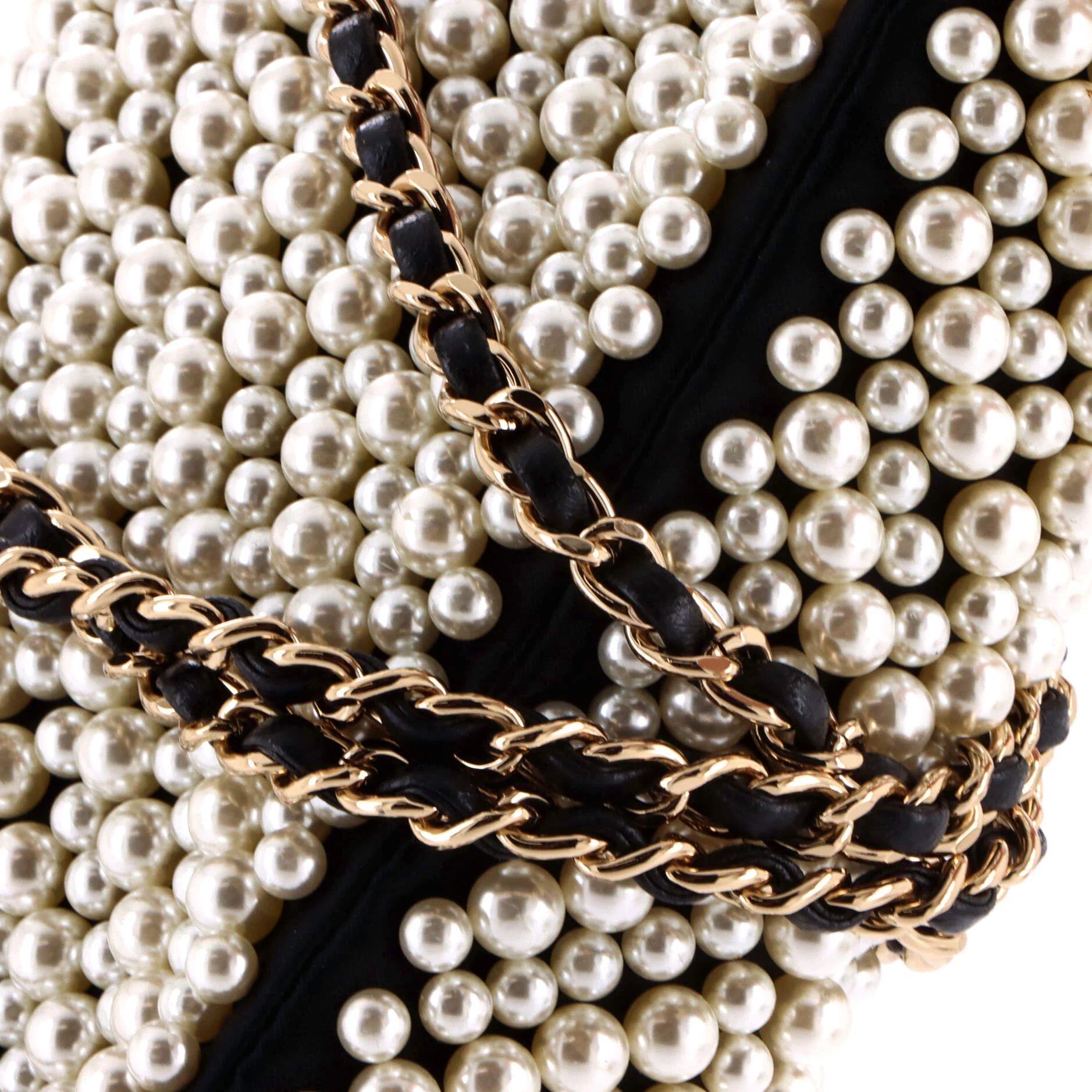Pearl On Flap Bag Embellished Lambskin Mini - Image 7