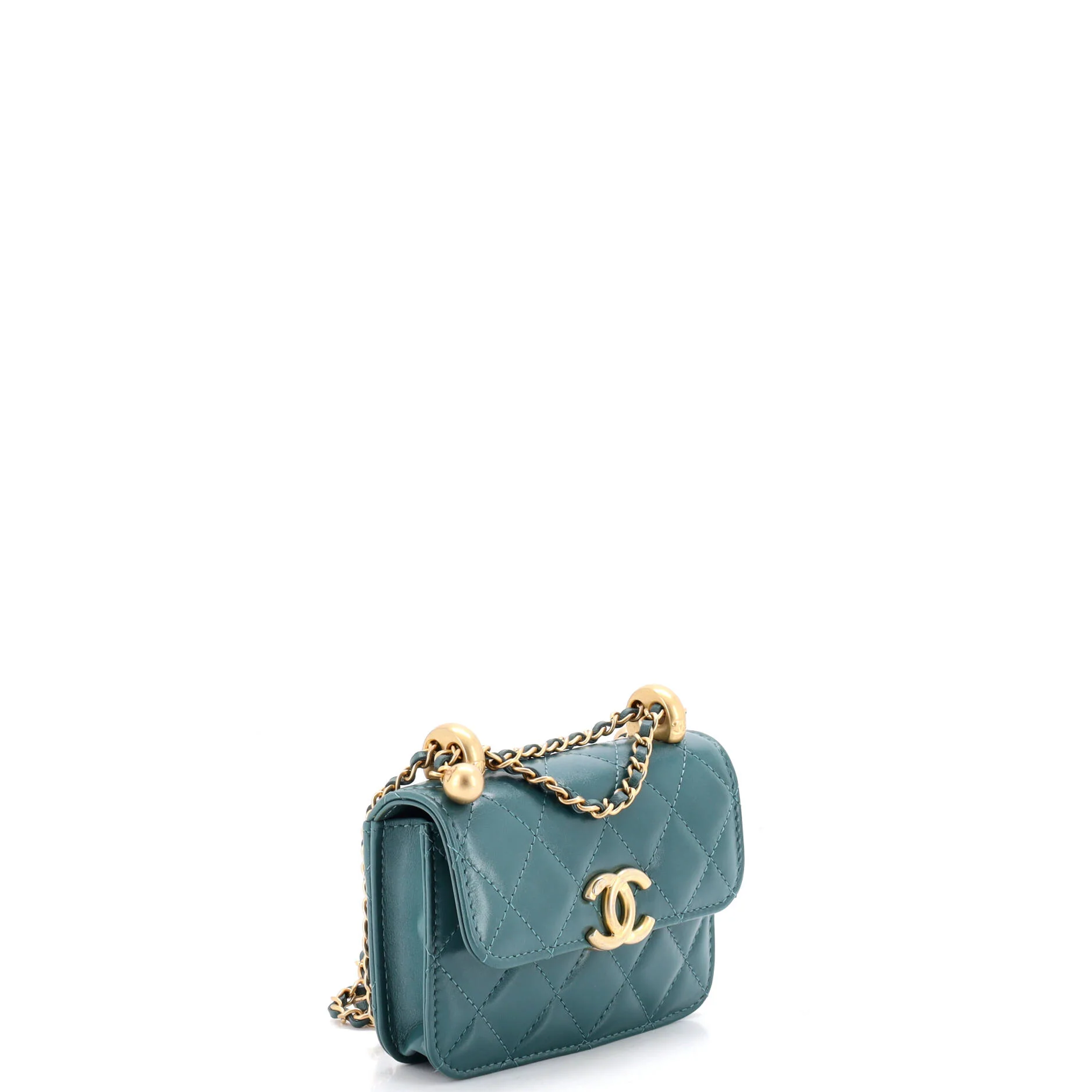 Perfect Fit Flap Coin Purse with Chain Quilted Calfskin - Image 2