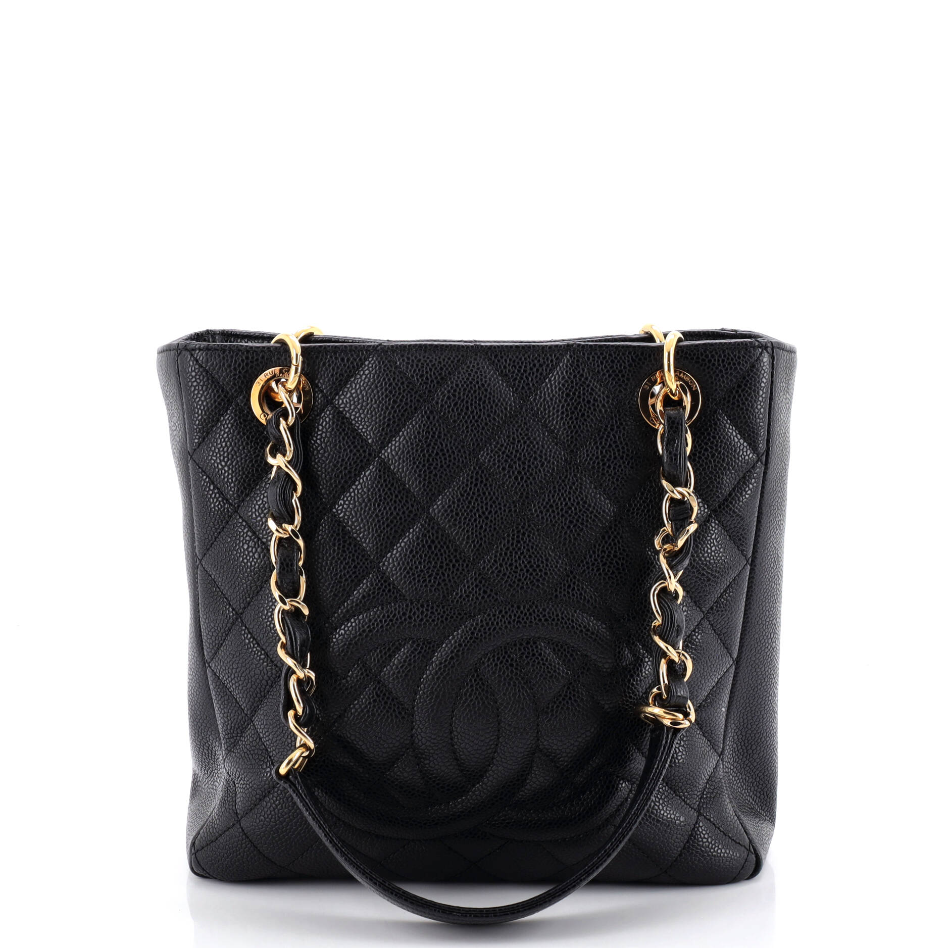 Petite Shopping Tote Quilted Caviar