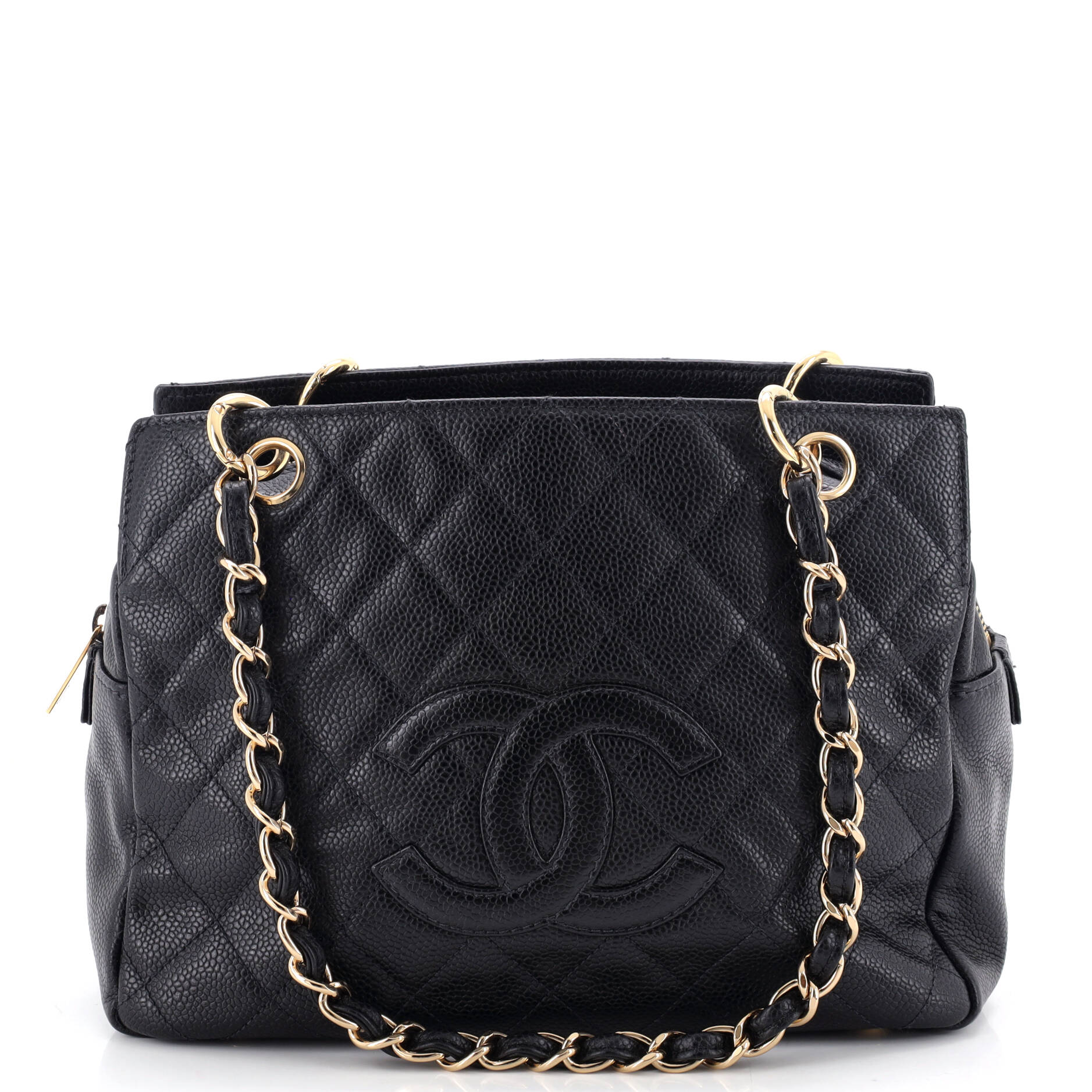 Petite Timeless Tote Quilted Caviar