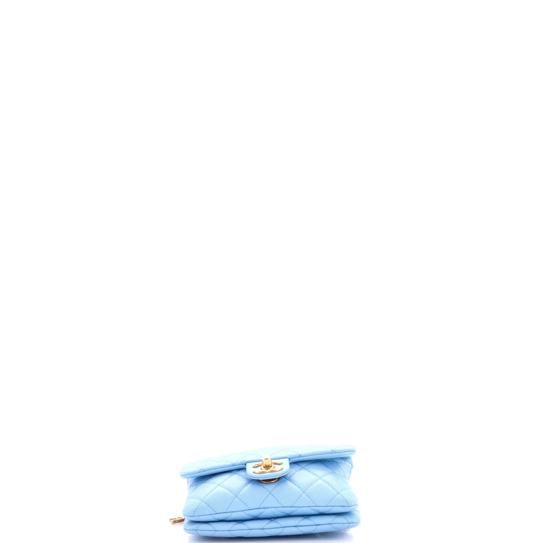Pick Me Up Logo Chain Belt Bag Quilted Caviar - Image 4