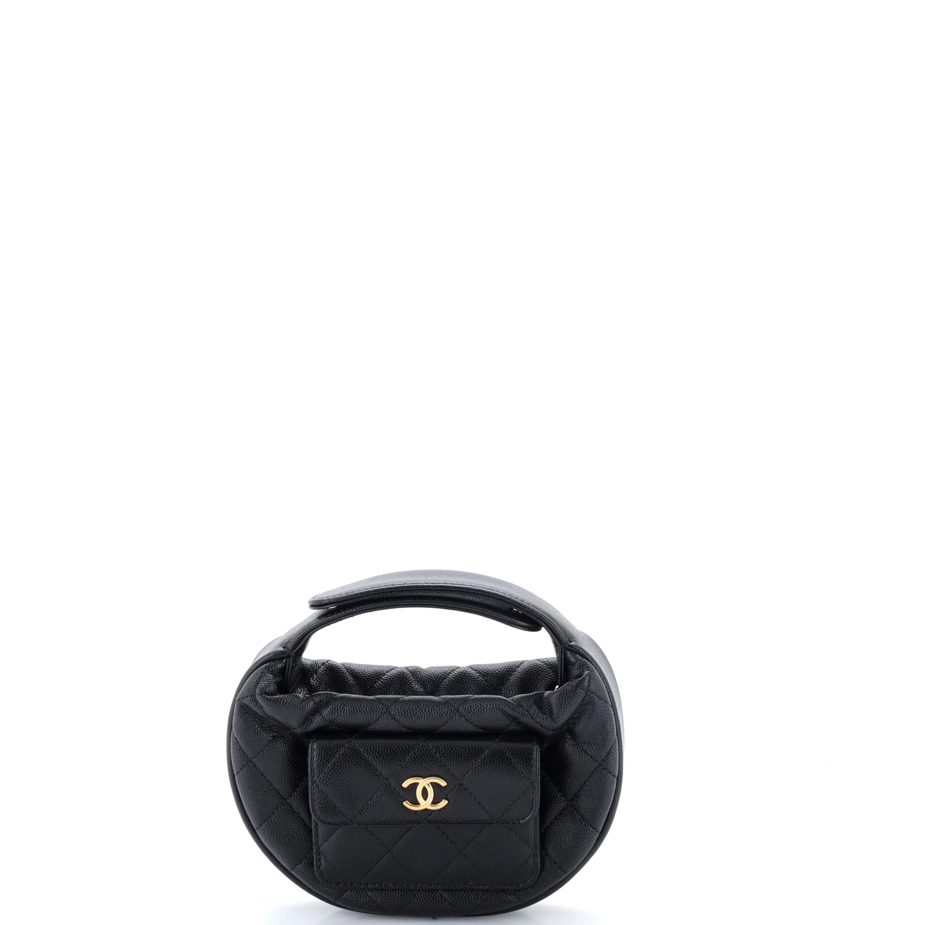 Polly Pocket Pouch Hobo Quilted Caviar Mini