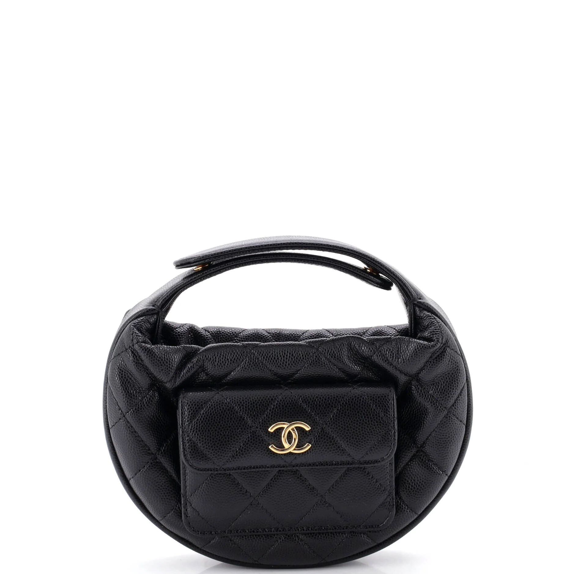 Polly Pocket Pouch Hobo Quilted Caviar Mini