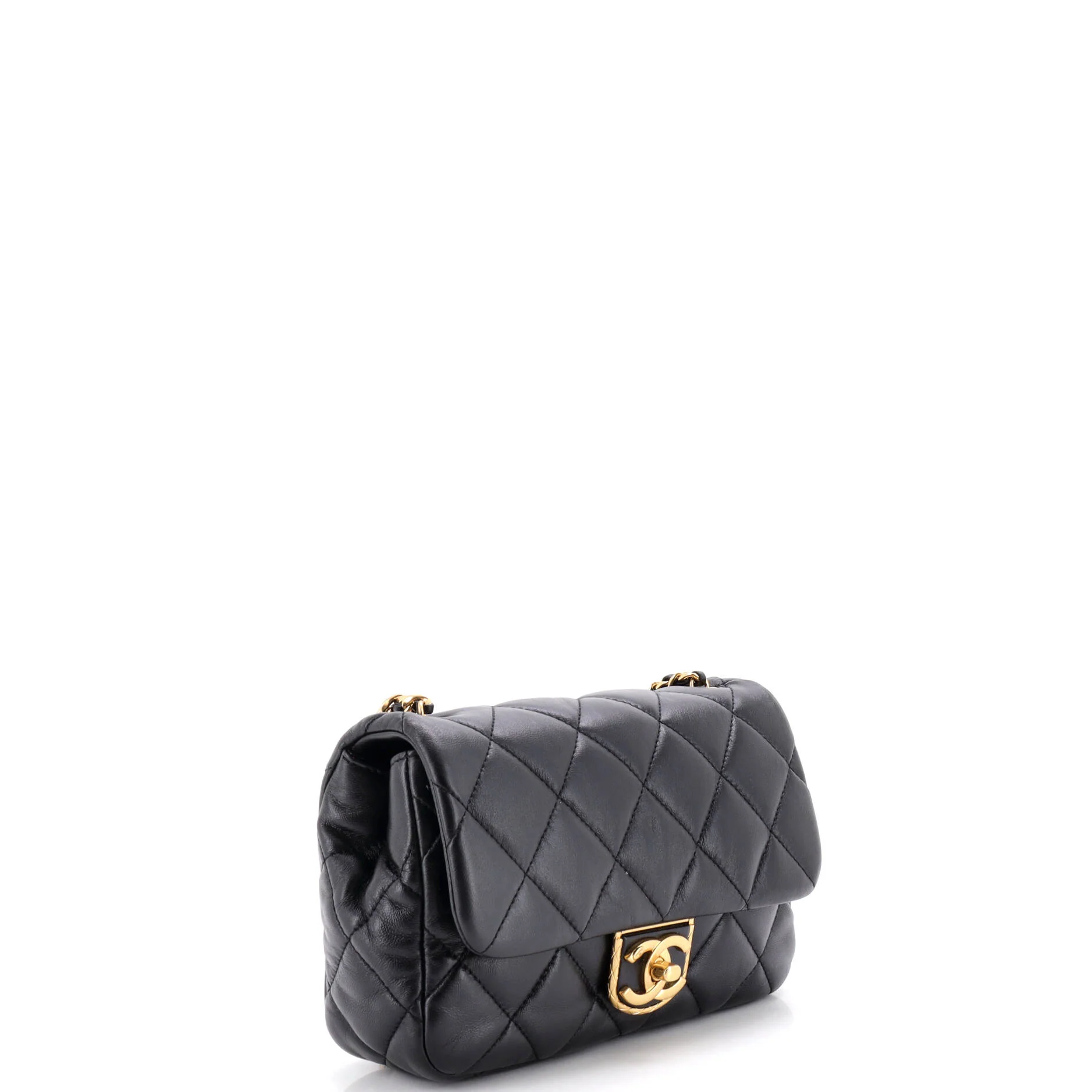 Quilt Metal Edge CC Flap Bag Quilted Lambskin Small - Image 2