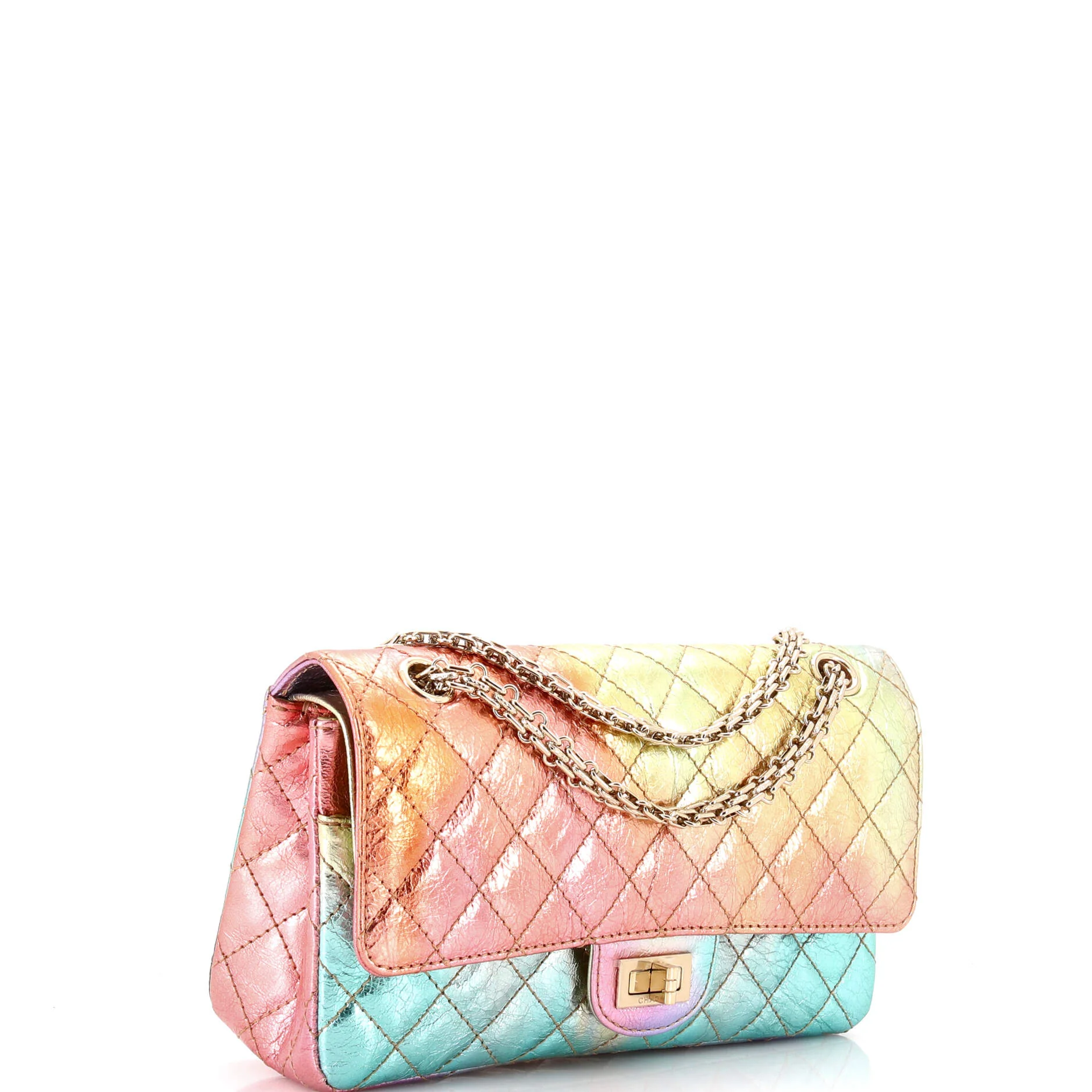 Rainbow Reissue 2.55 Flap Bag Quilted Multicolor Metallic Goatskin 225 - Image 3