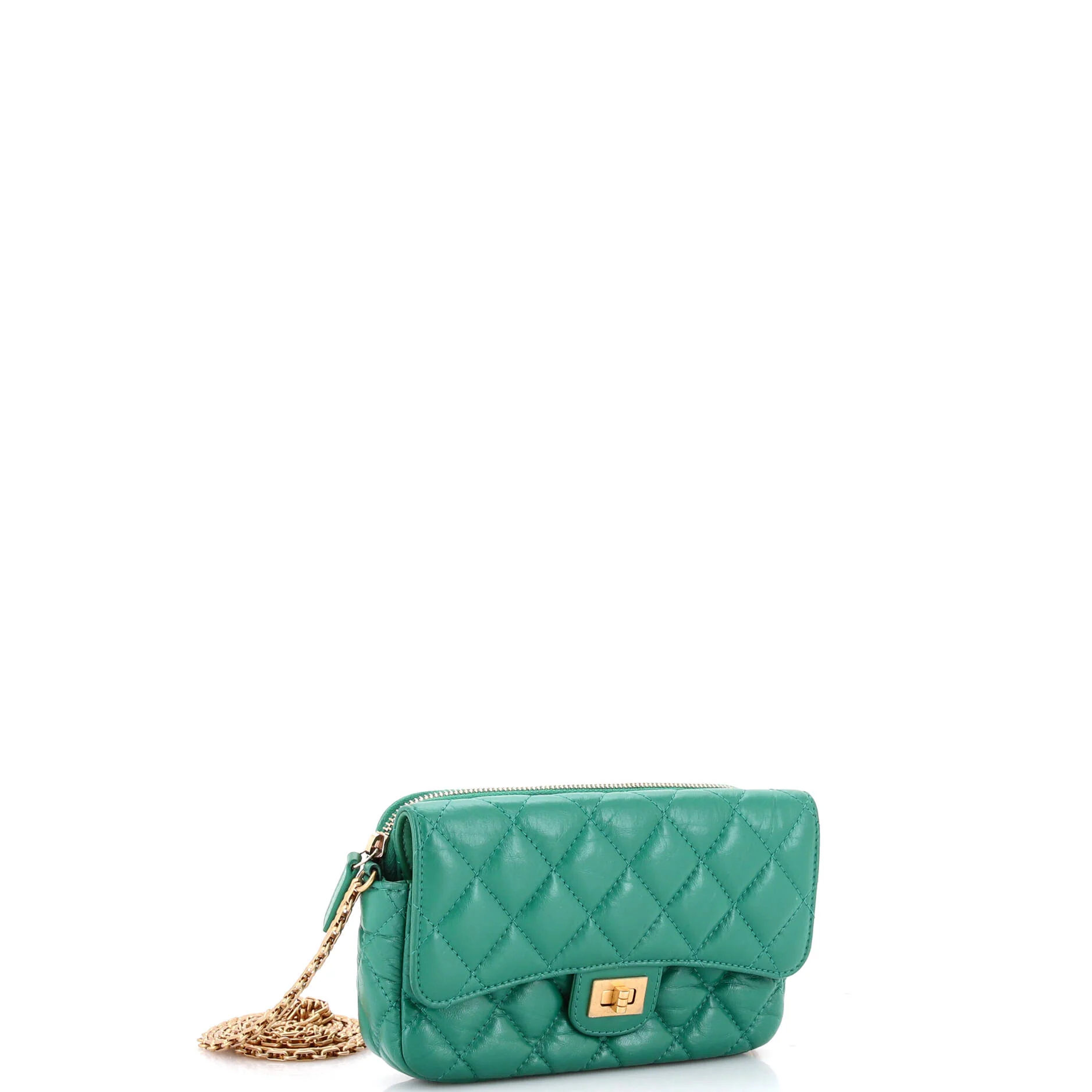 Reissue 2.55 Flap Phone Holder with Chain Quilted Aged Calfskin - Image 2