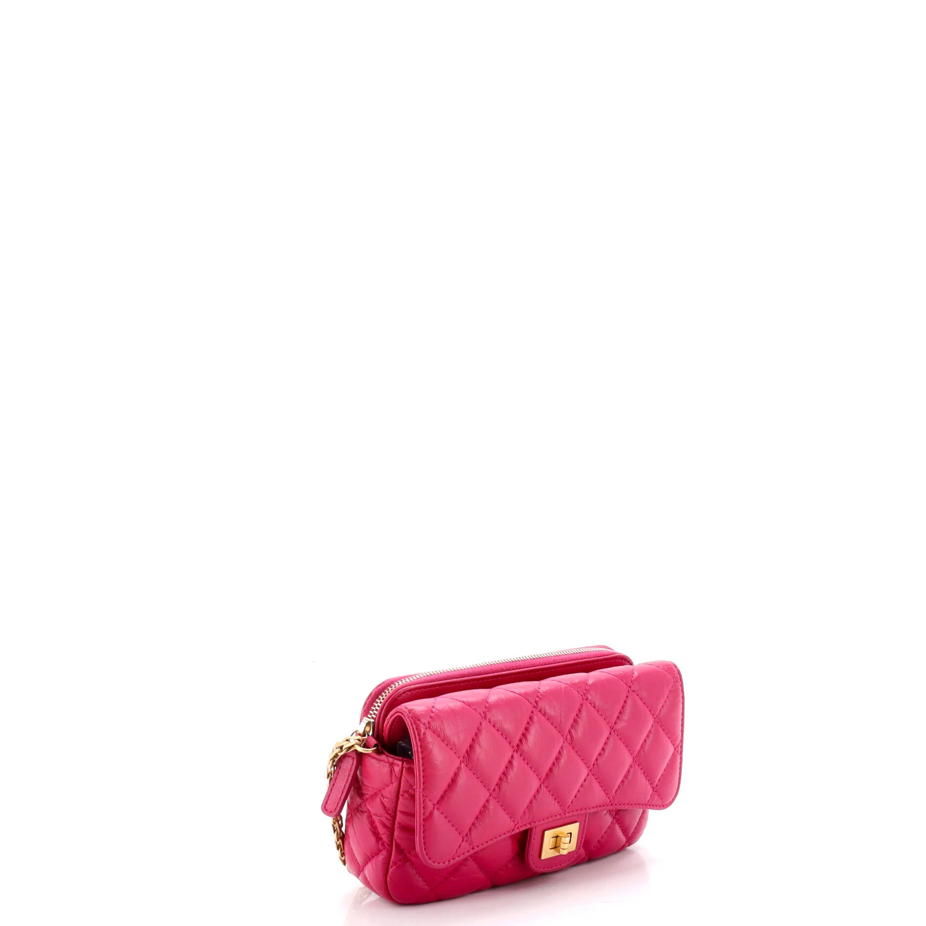 Reissue 2.55 Flap Phone Holder with Chain Quilted Aged Calfskin - Image 2
