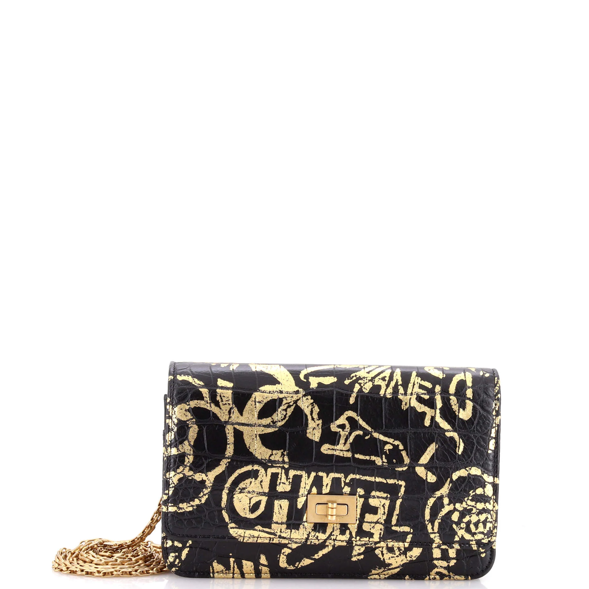 Reissue 2.55 Wallet on Chain Graffiti Crocodile Embossed Calfskin