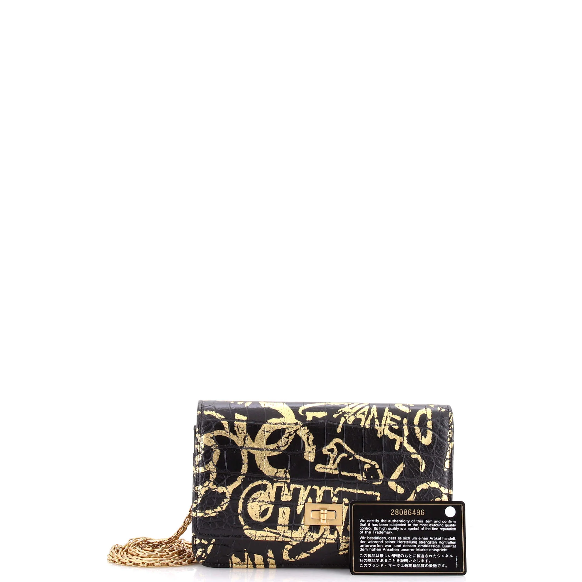 Reissue 2.55 Wallet on Chain Graffiti Crocodile Embossed Calfskin - Image 2